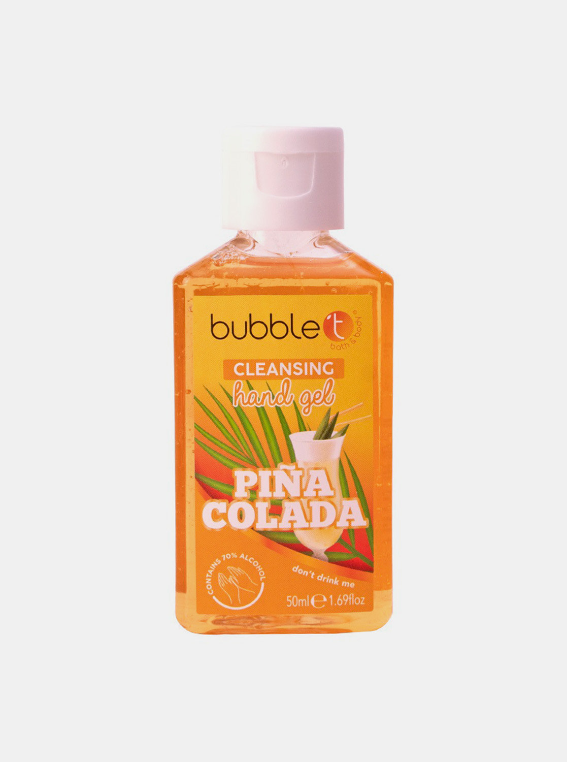 Antibakteriální gel na ruce (70% alkoholu) Bubble T Cosmetics Pina Colada 50 ml