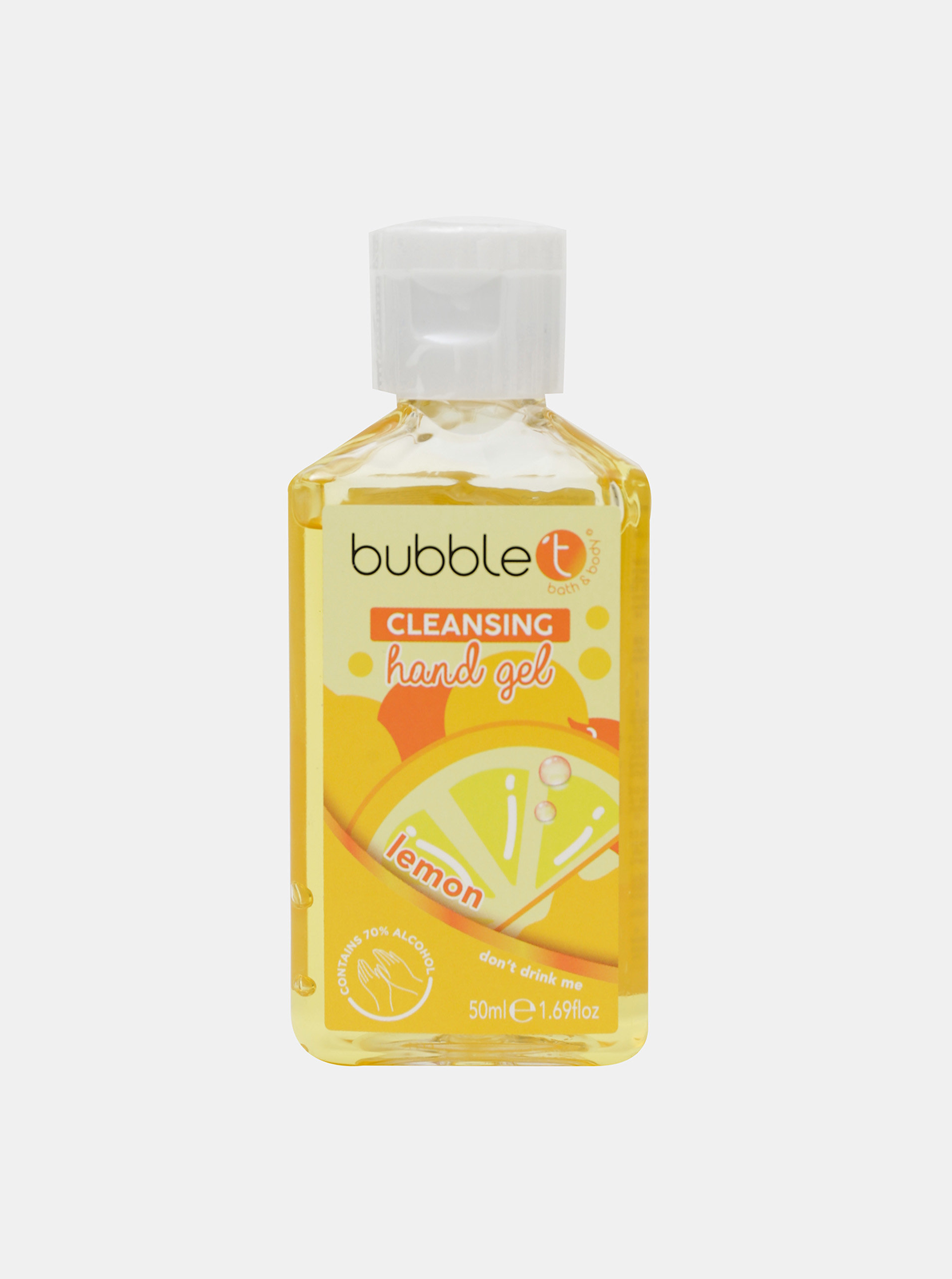 Antibakteriální gel na ruce (70% alkoholu) Bubble T Cosmetics Lemon 50 ml