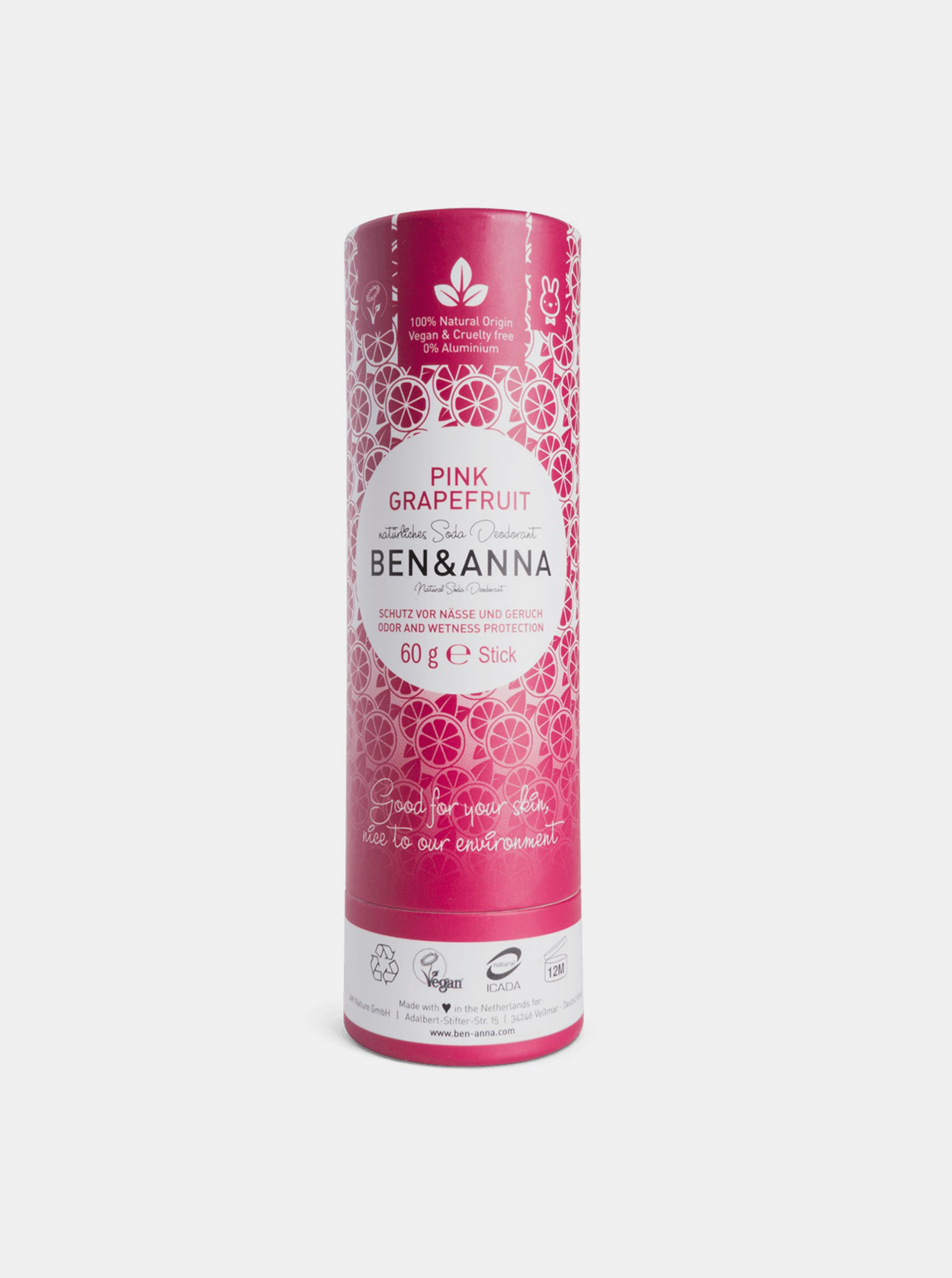Tuhý deodorant BIO - Růžový grapefruit 60 g Ben & Anna