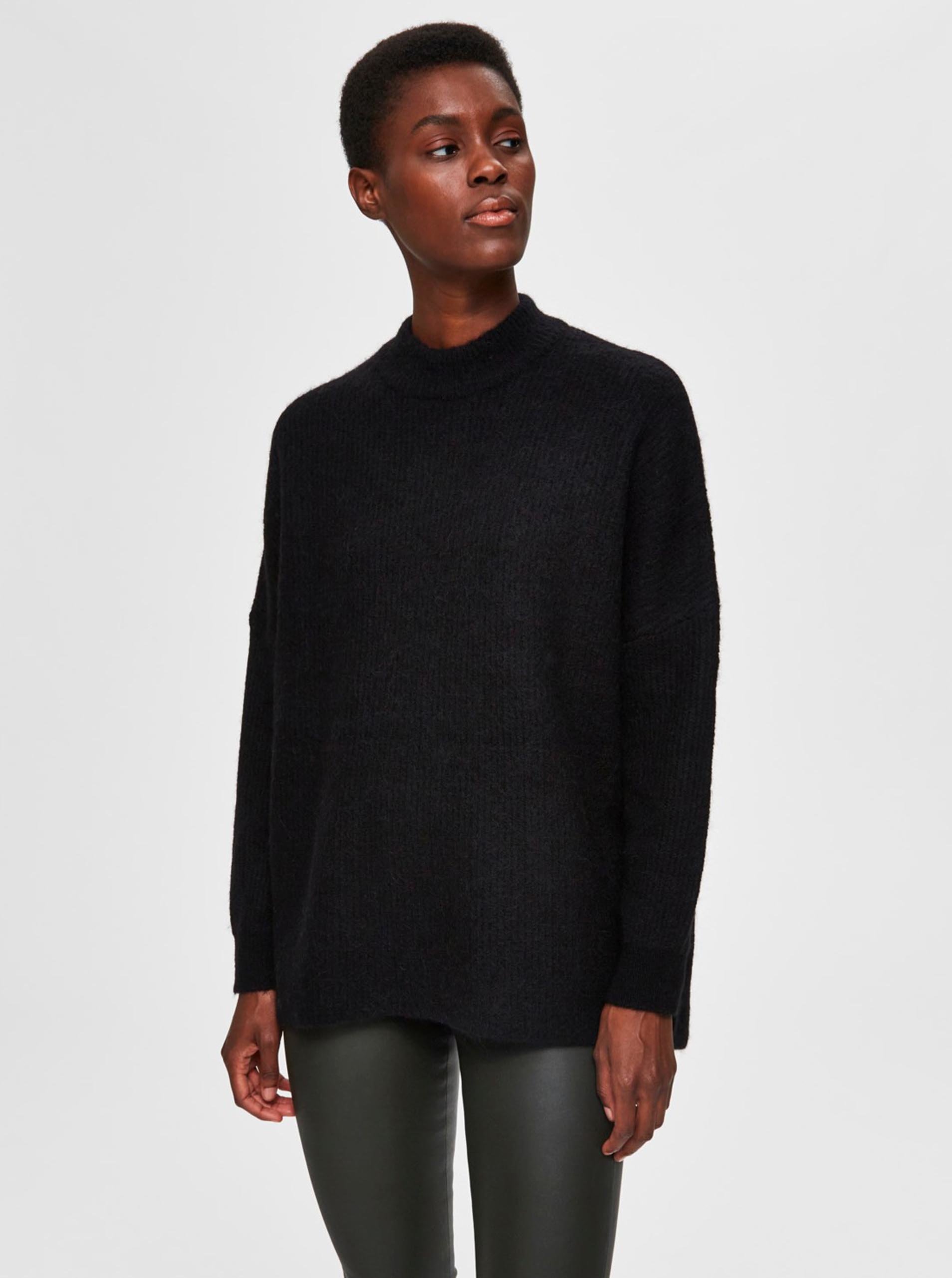 Černý vlněný svetr Selected Femme Lulu