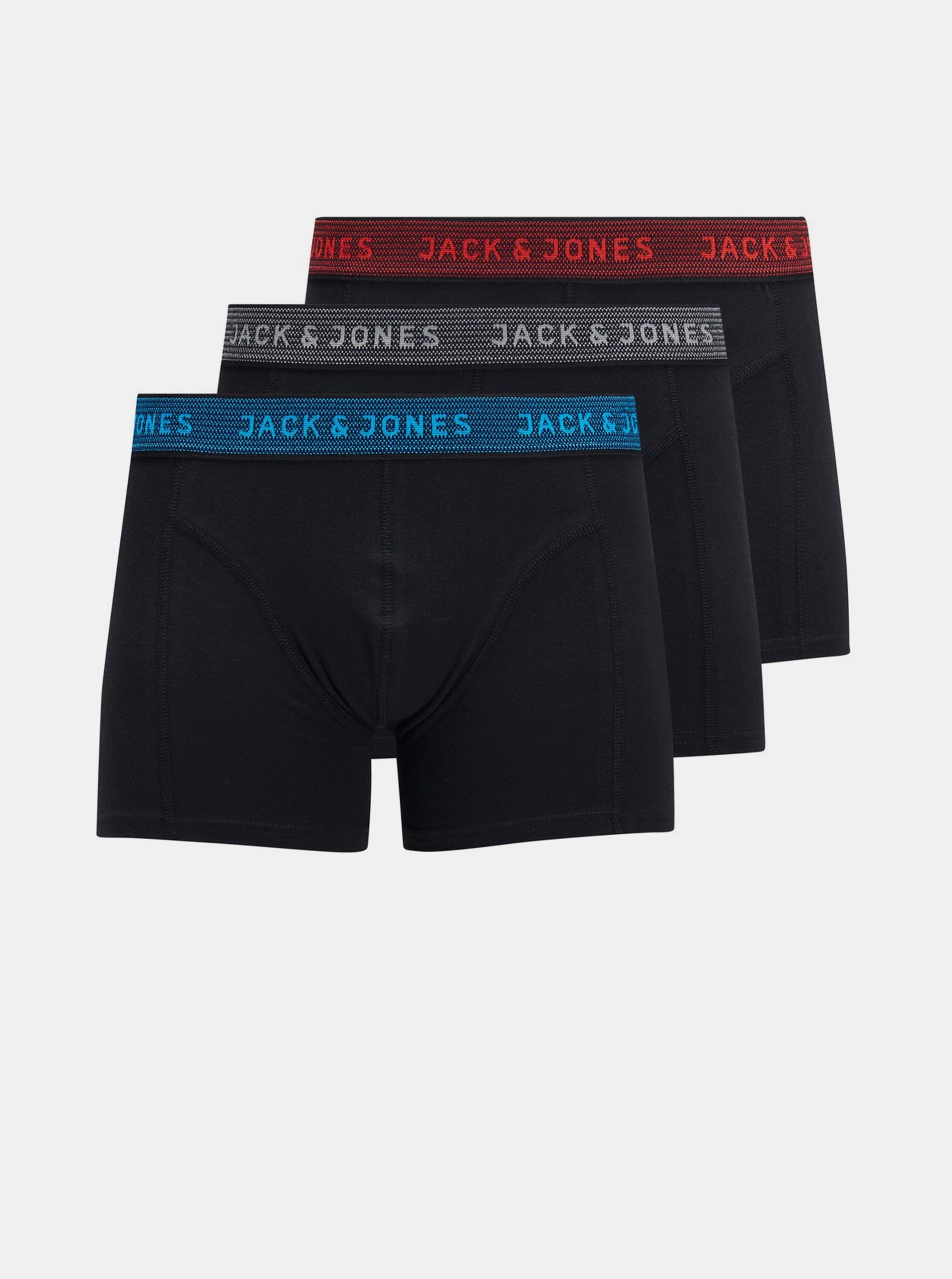 Fotografie Sada tří černých boxerek Jack & Jones