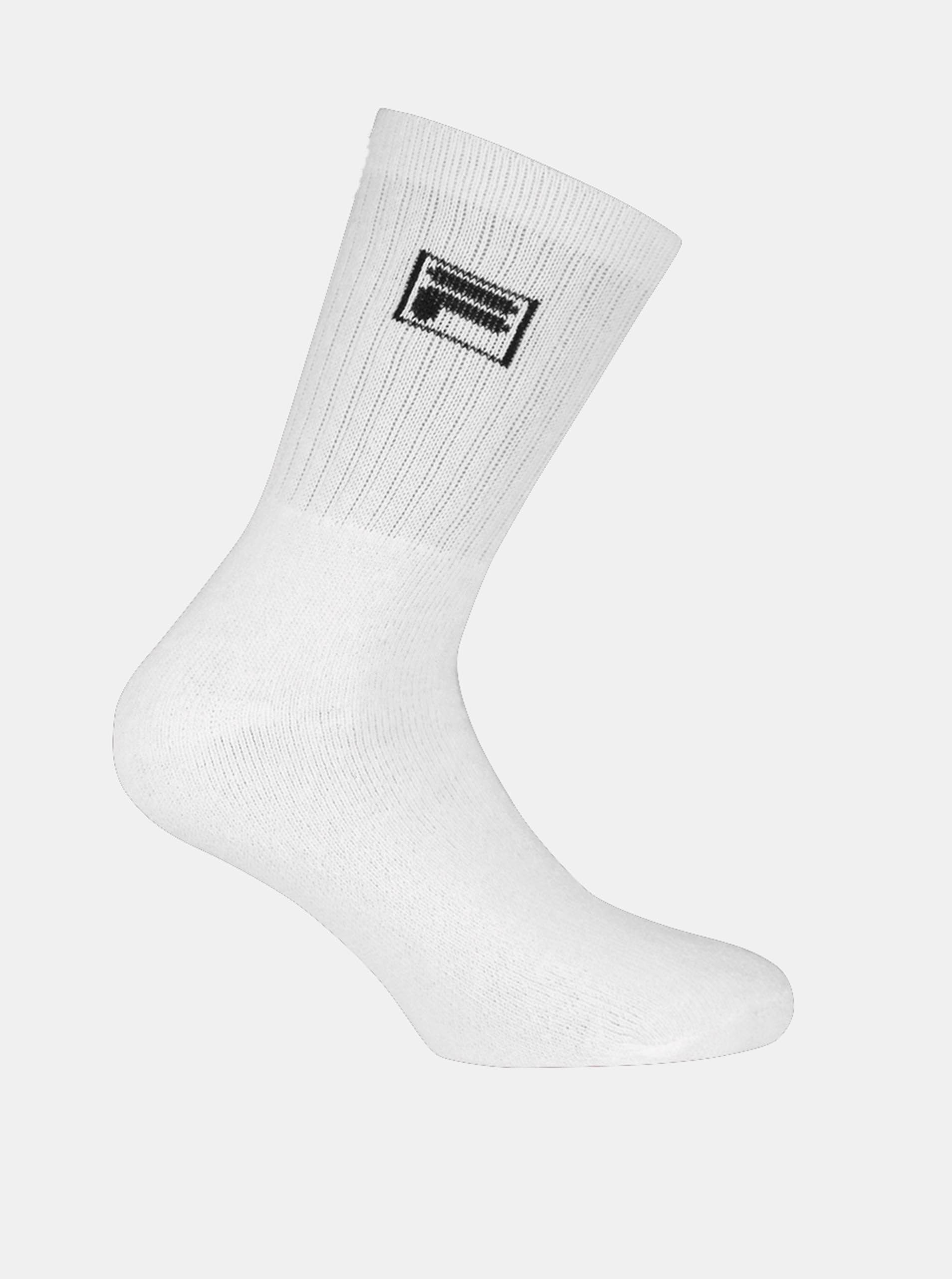 Sada tří párů pánských bílých ponožek FILA