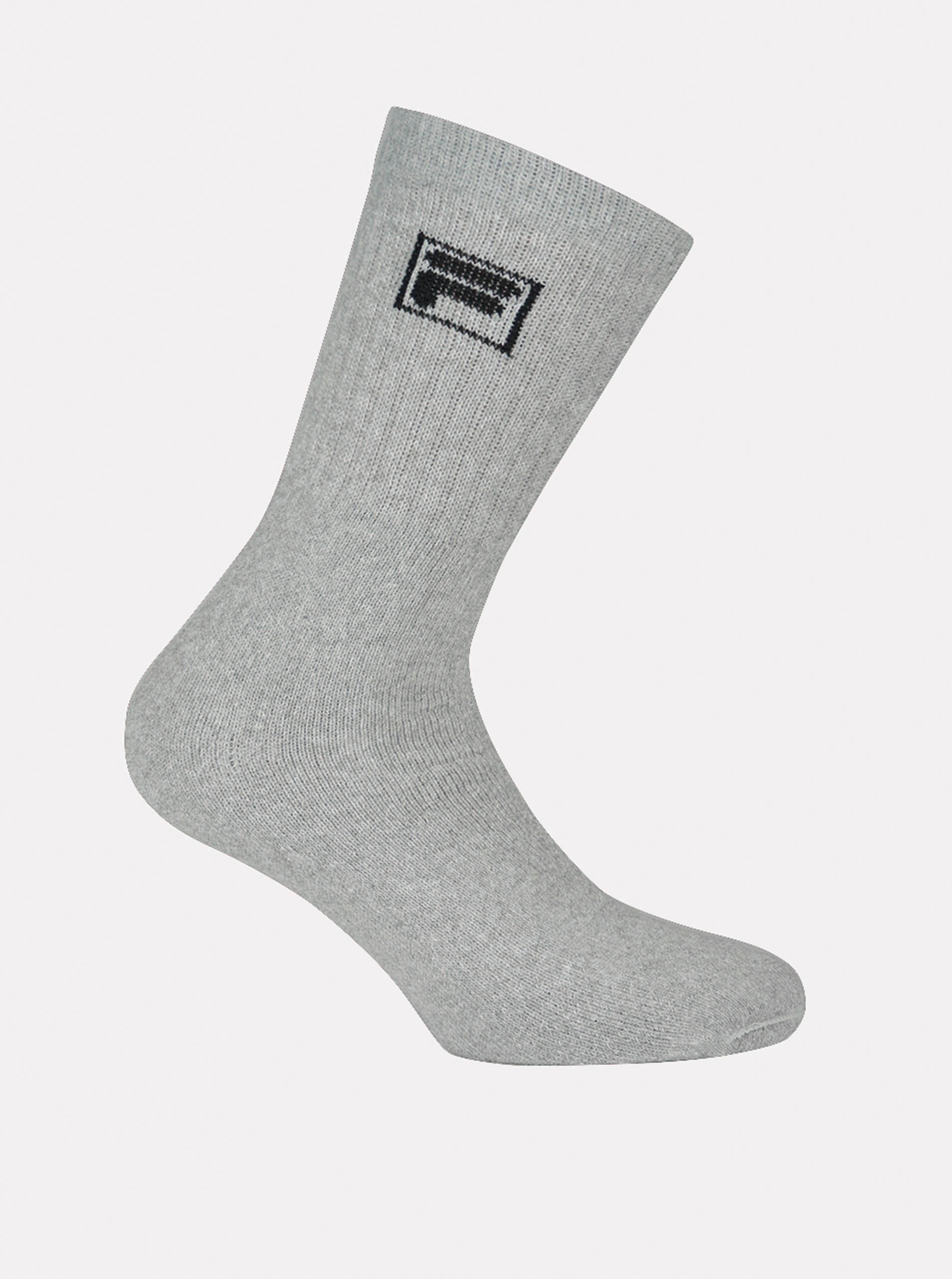 Fotografie Sada tří párů pánských šedých ponožek FILA