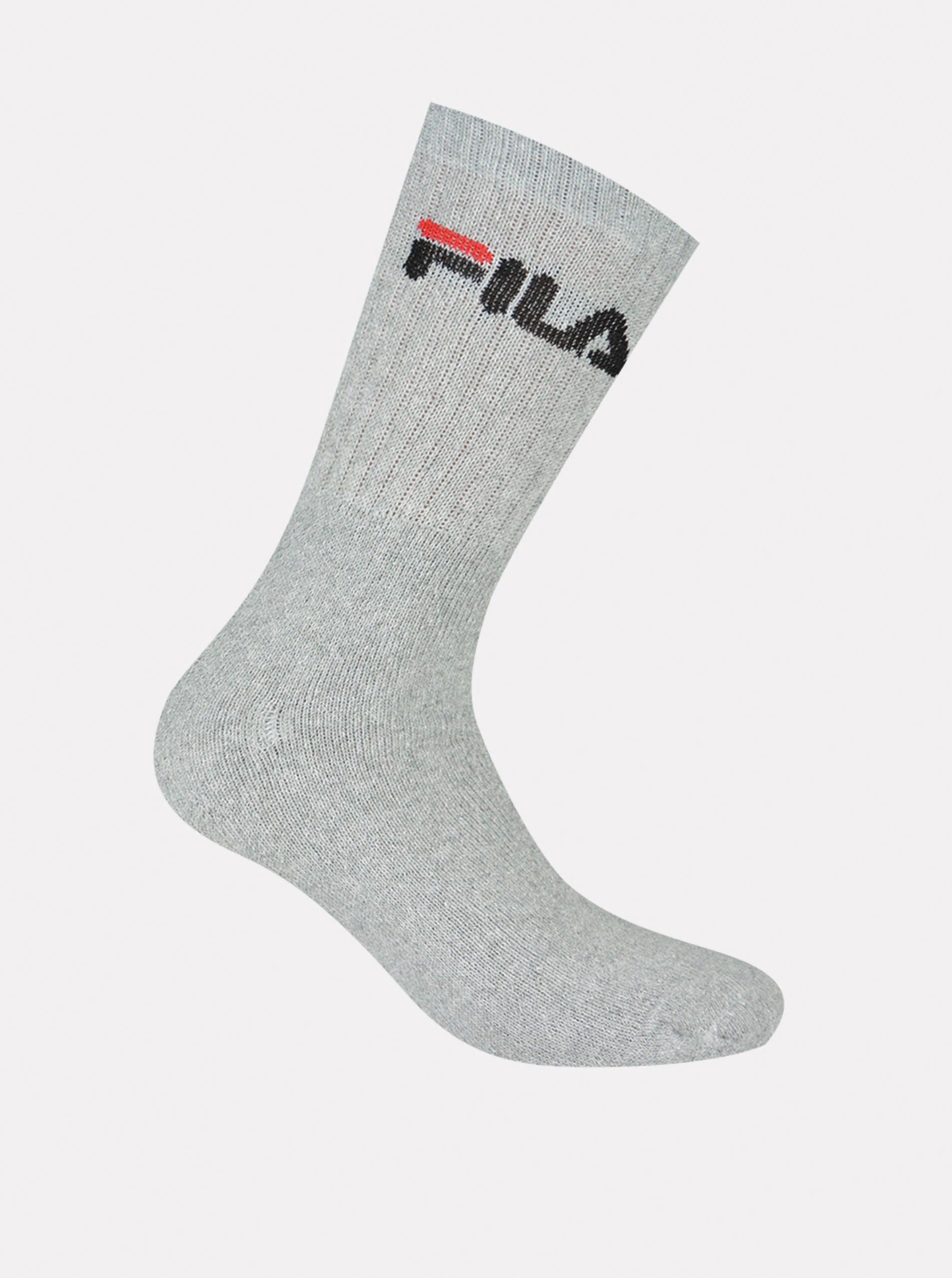 Fotografie Sada tří páru ponožek v šedé barvě FILA