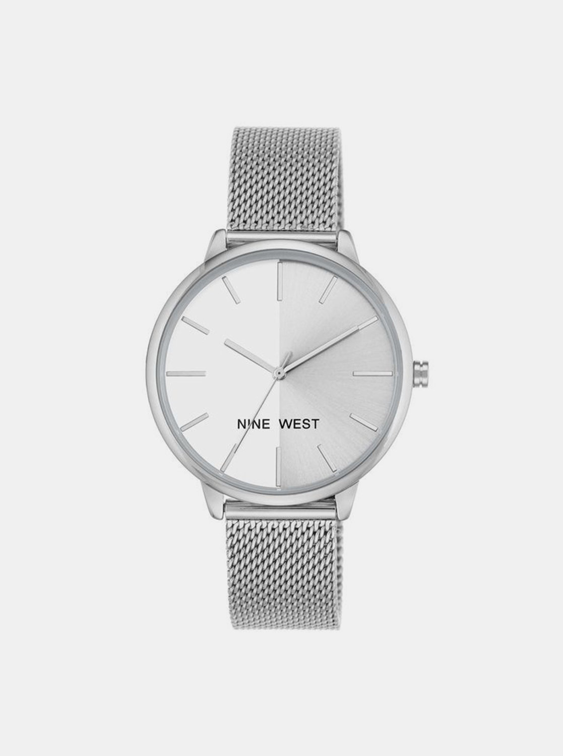 Dámské hodinky s kovovým páskem ve stříbrné barvě Nine West
