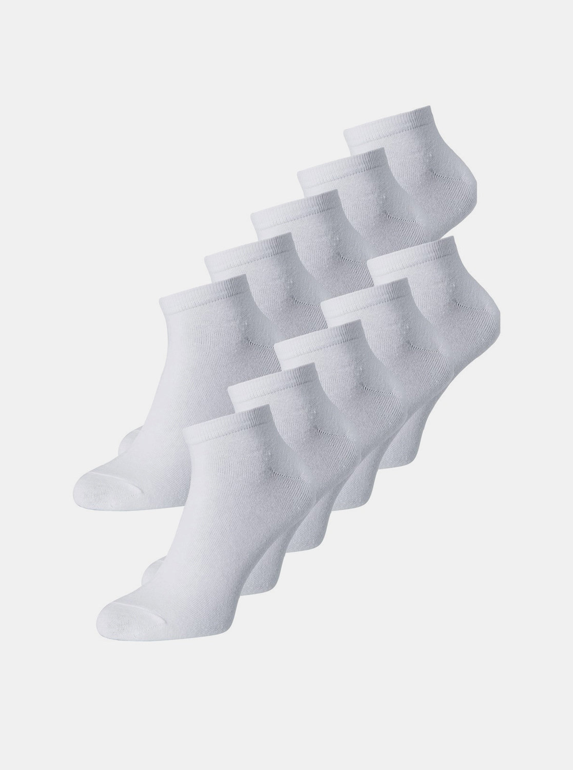 Fotografie Sada pěti párů bílých ponožek Jack & Jones Dongo