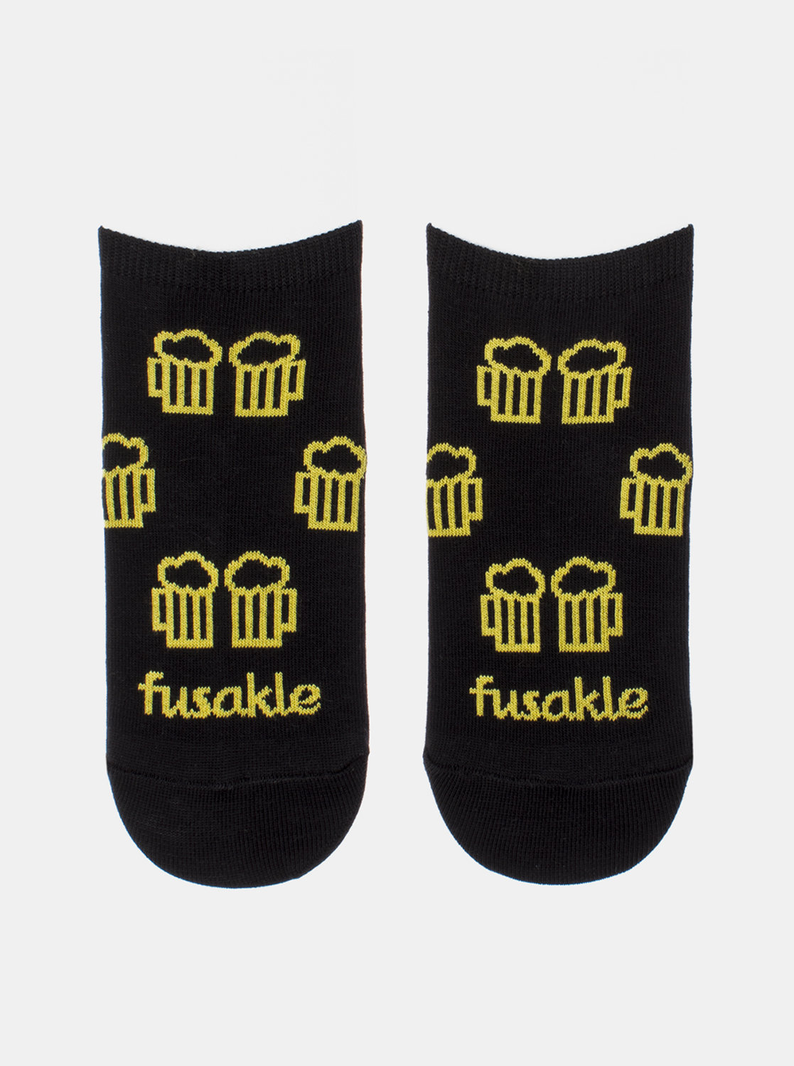 Fotografie Černé vzorované kotníkové ponožky Fusakle Na zdraví
