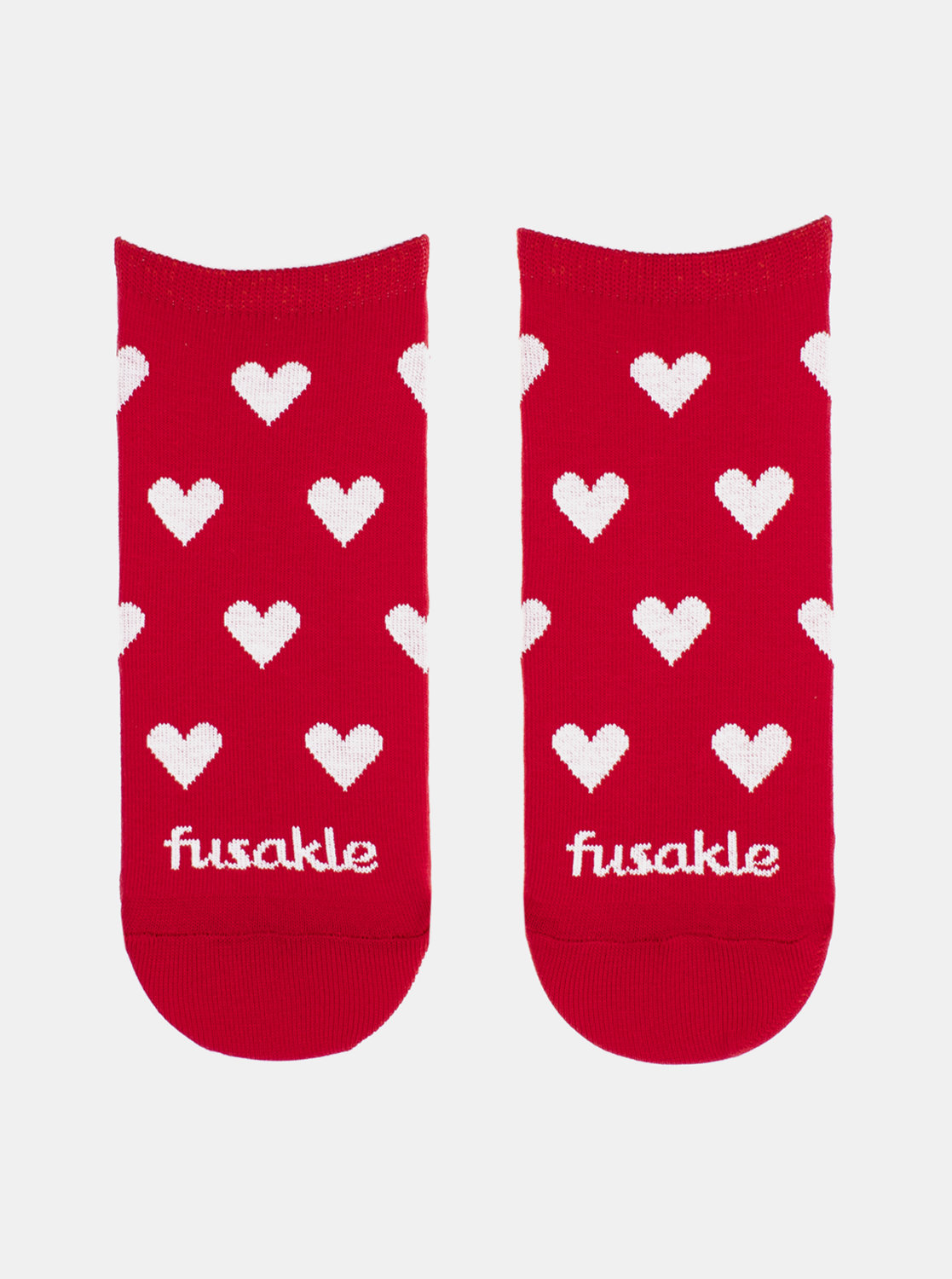 Fotografie Červené vzorované kotníkové ponožky Fusakle Láska