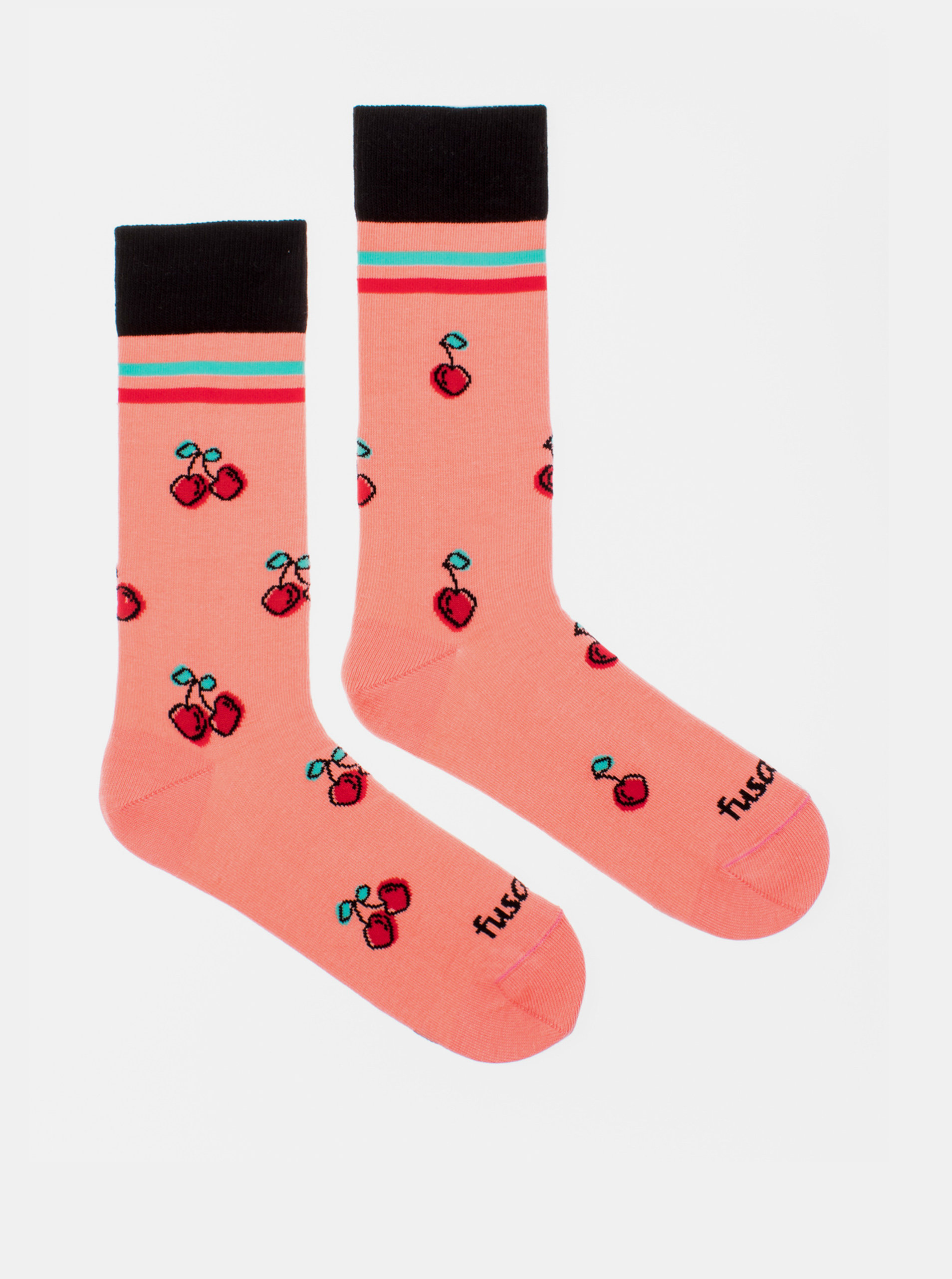 Fotografie Růžové vzorované ponožky Fusakle Třešeň