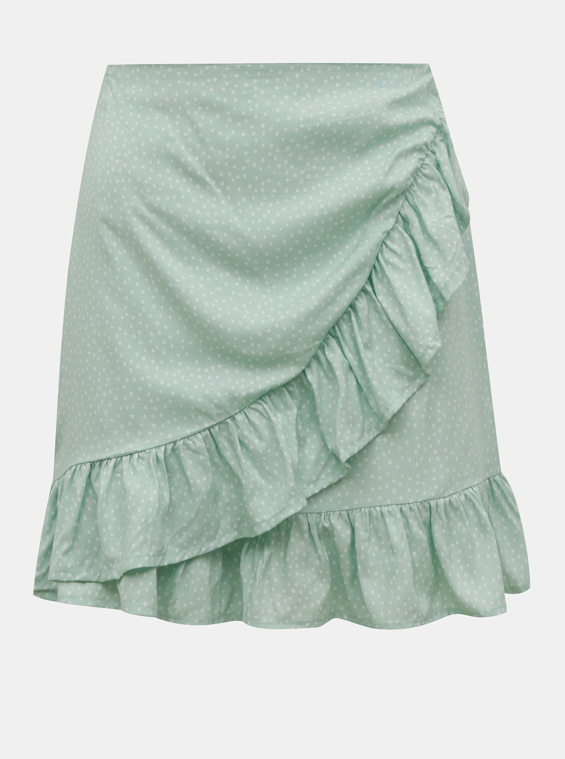 Světle zelená vzorovaná sukně s volánem TALLY WEiJL