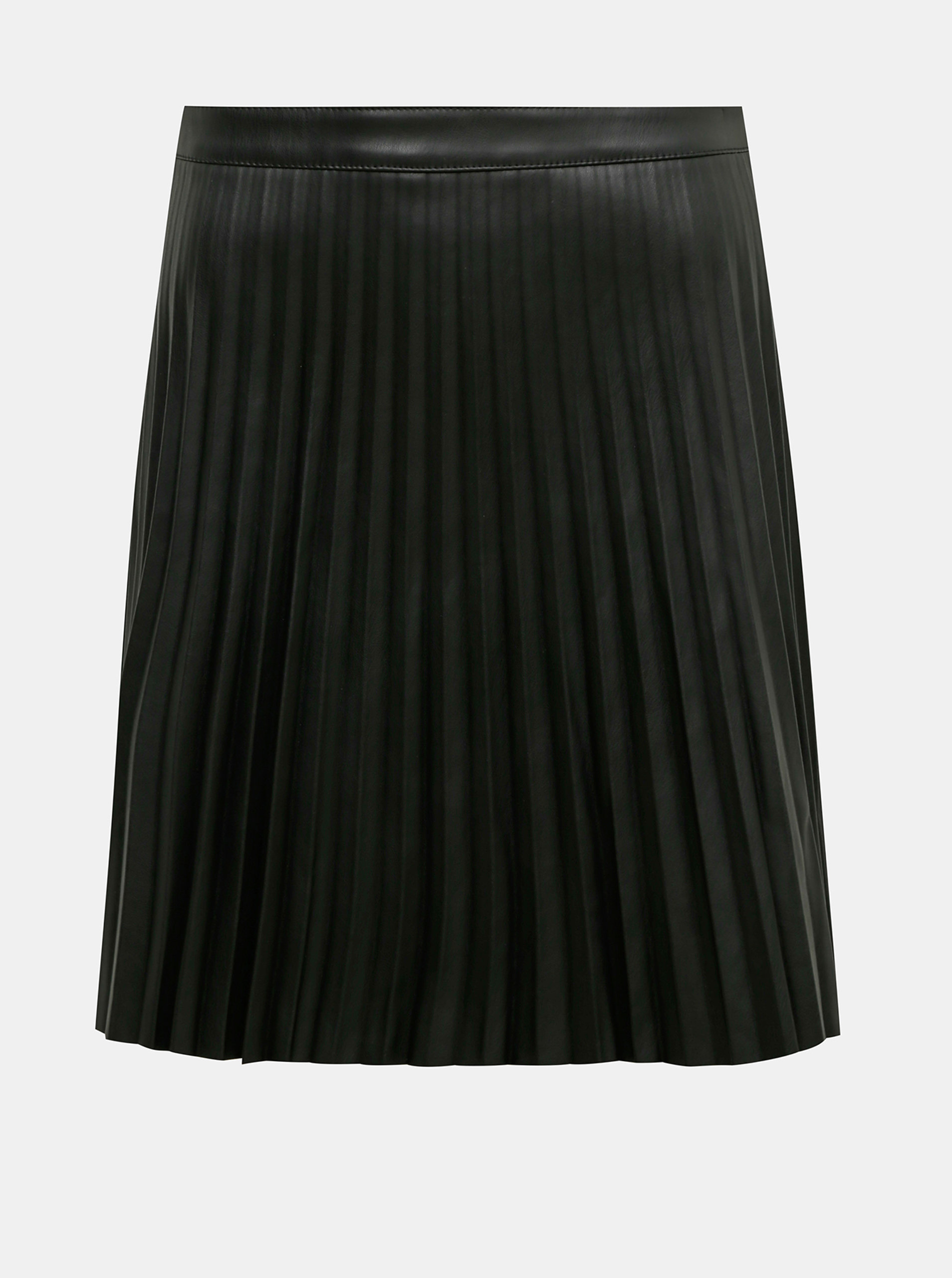 Fotografie Černá koženková plisovaná sukně Jacqueline de Yong-Wix