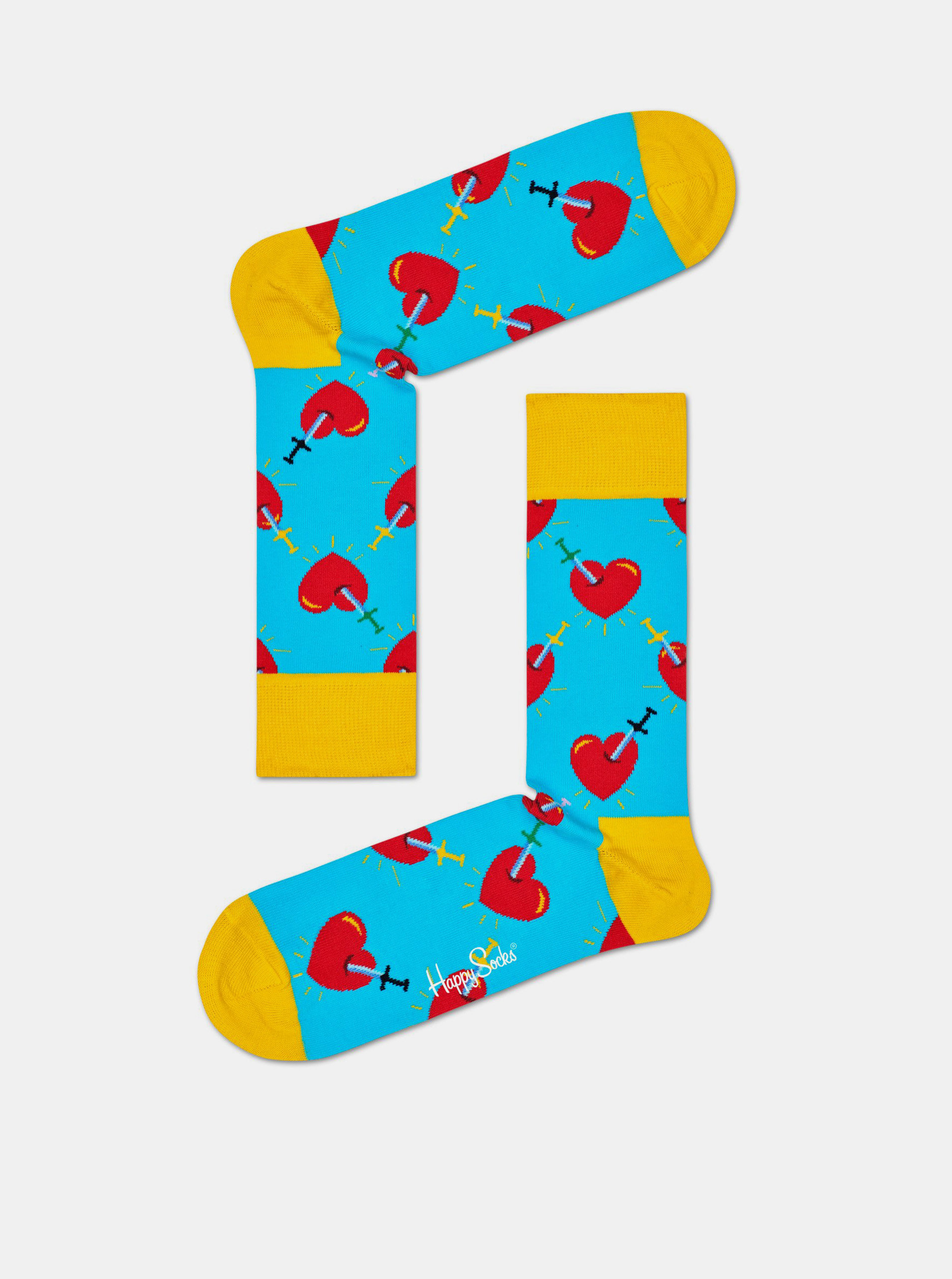 Fotografie Modré vzorované ponožky Happy Socks Broken Heart