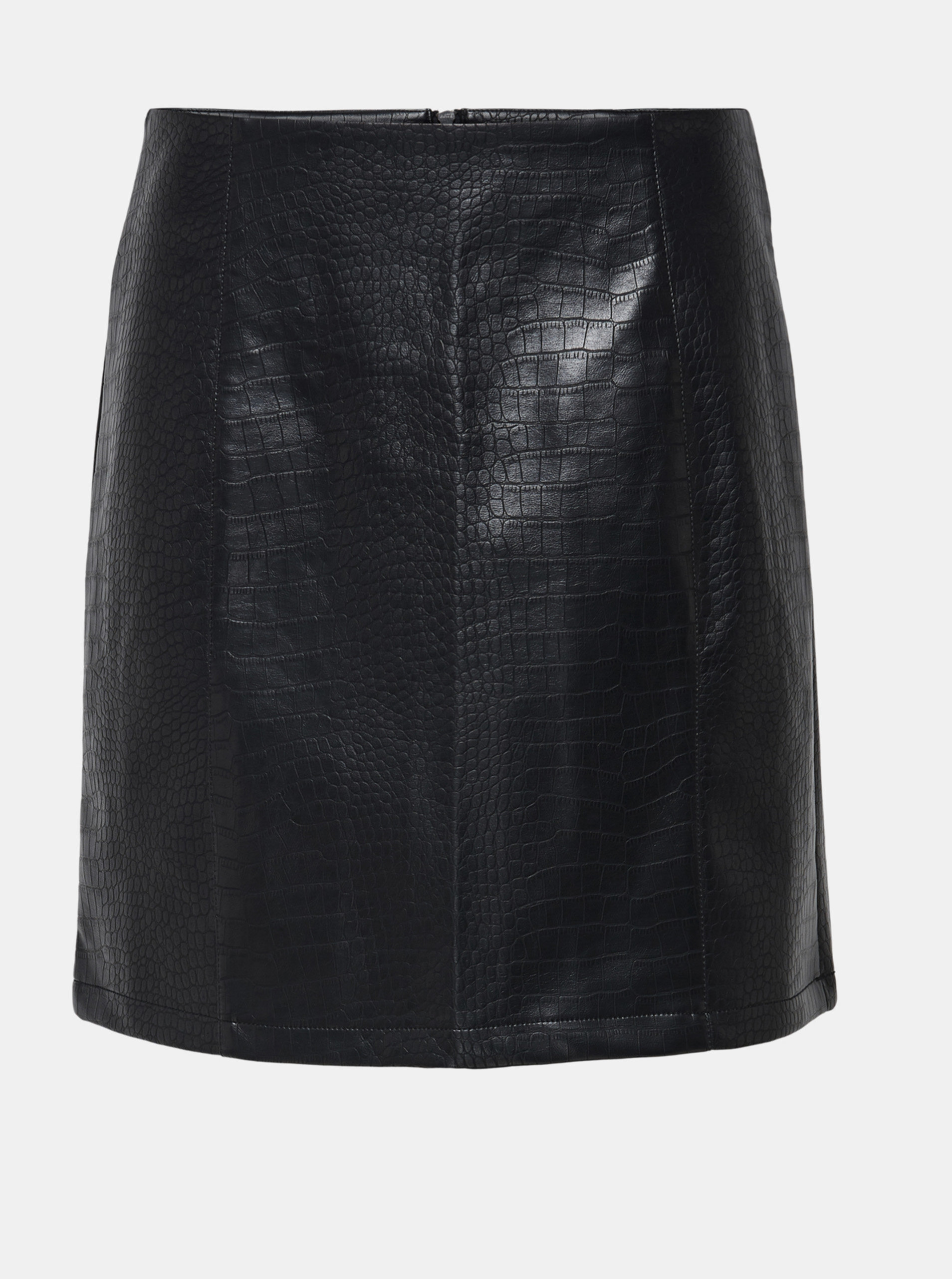Fotografie Černá koženková sukně s krokodýlím vzorem Jacqueline de Yong Val