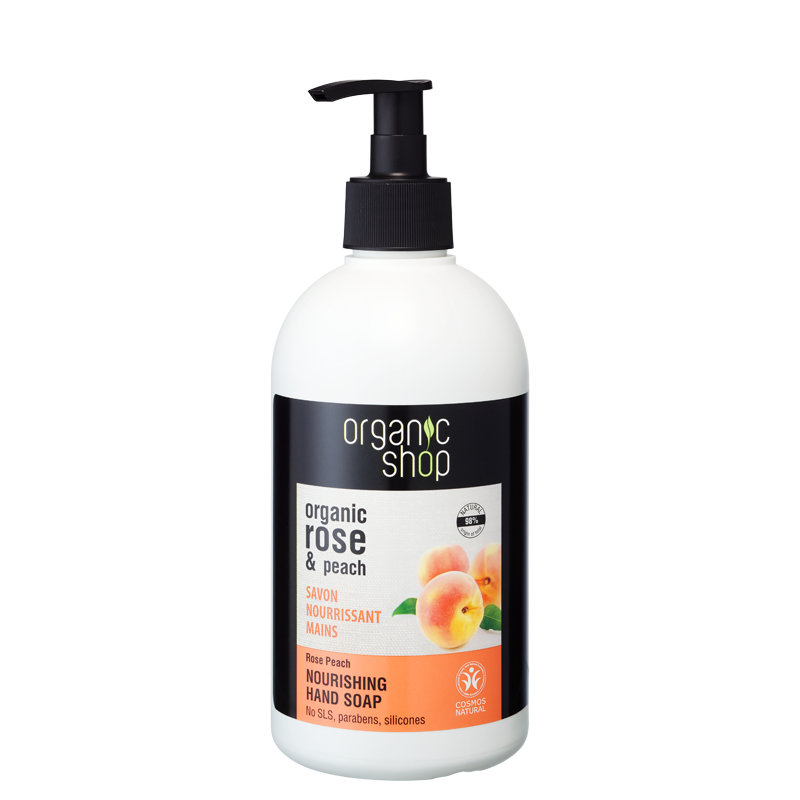 Fotografie Organic Shop Výživné tekuté mýdlo na ruce Broskev 500 ml