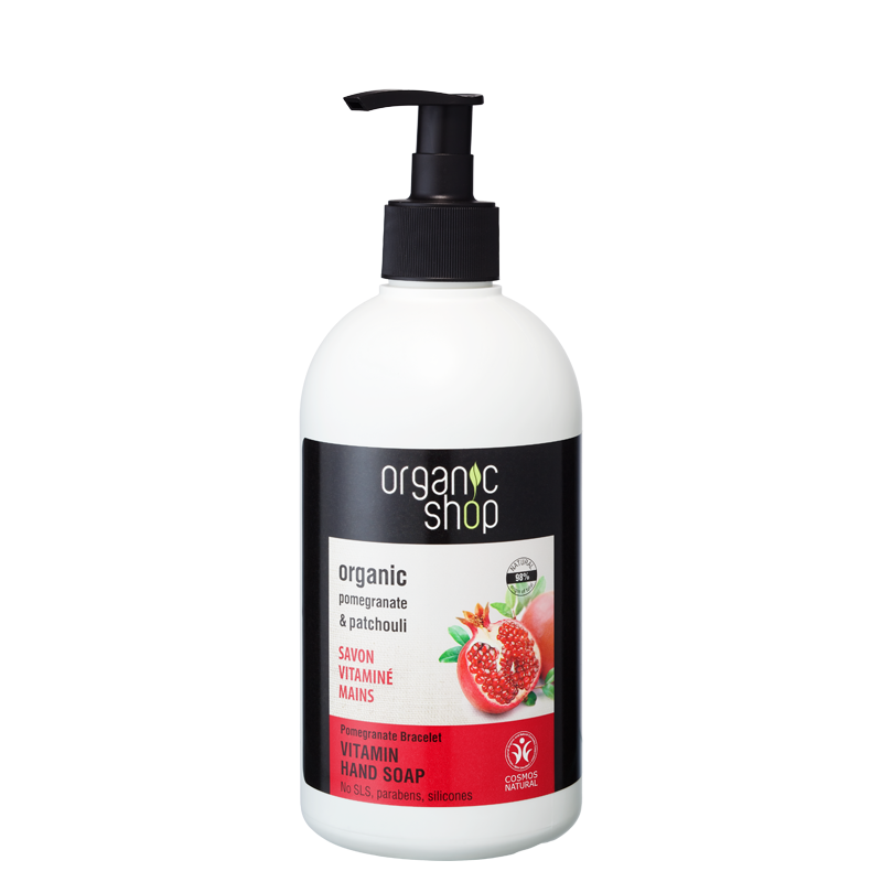 Fotografie Organic Shop Vyživující tekuté mýdlo na ruce Granátový náramek 500 ml