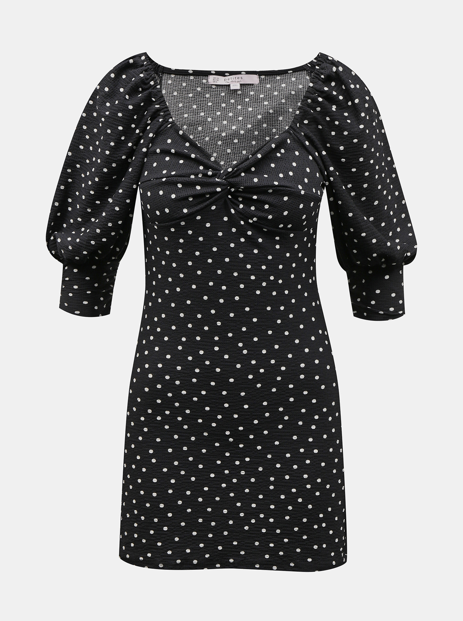Fotografie Černé puntíkované šaty Miss Selfridge Petites