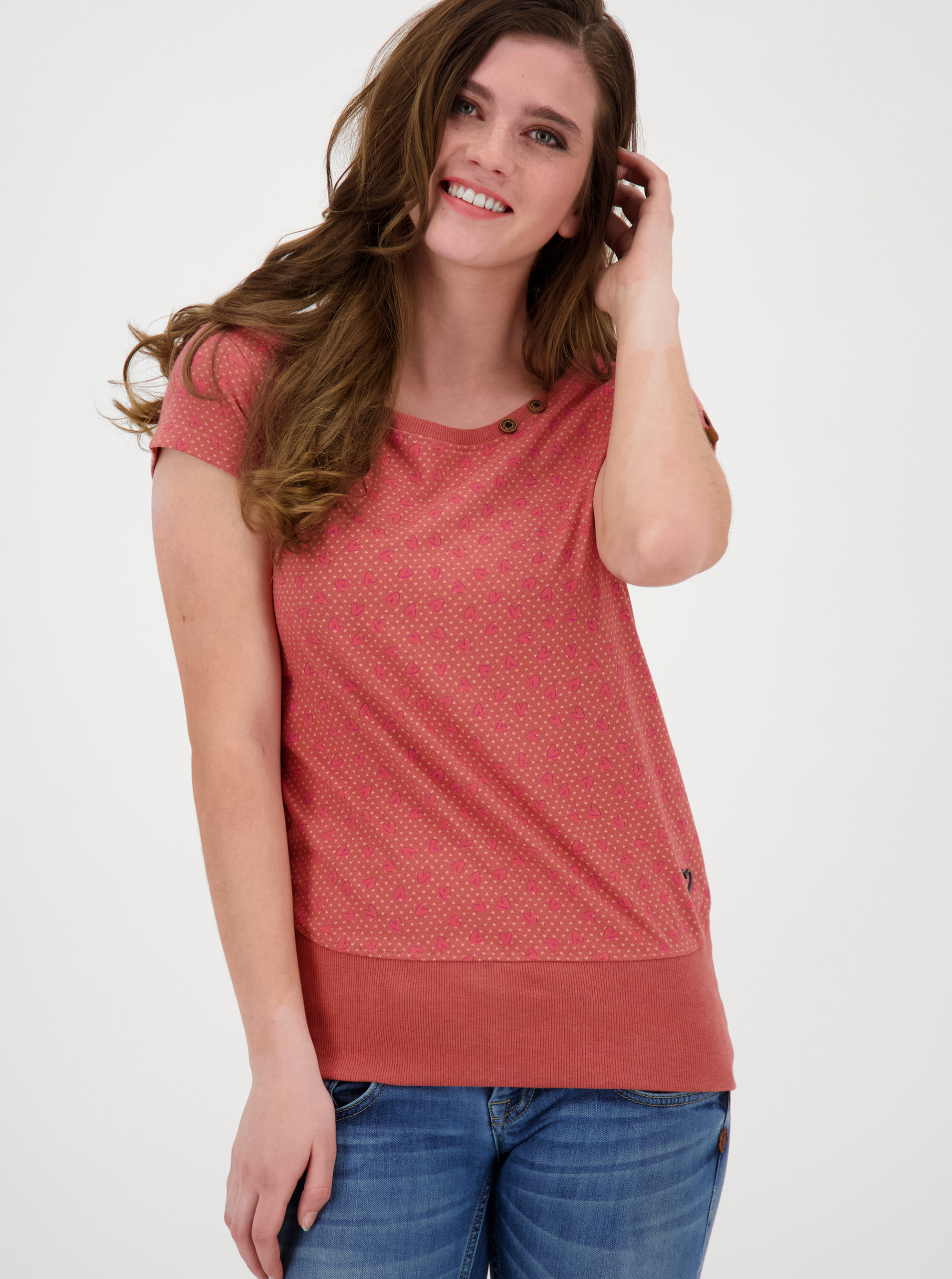 Fotografie Růžové dámské vzorované tričko Alife and Kickin