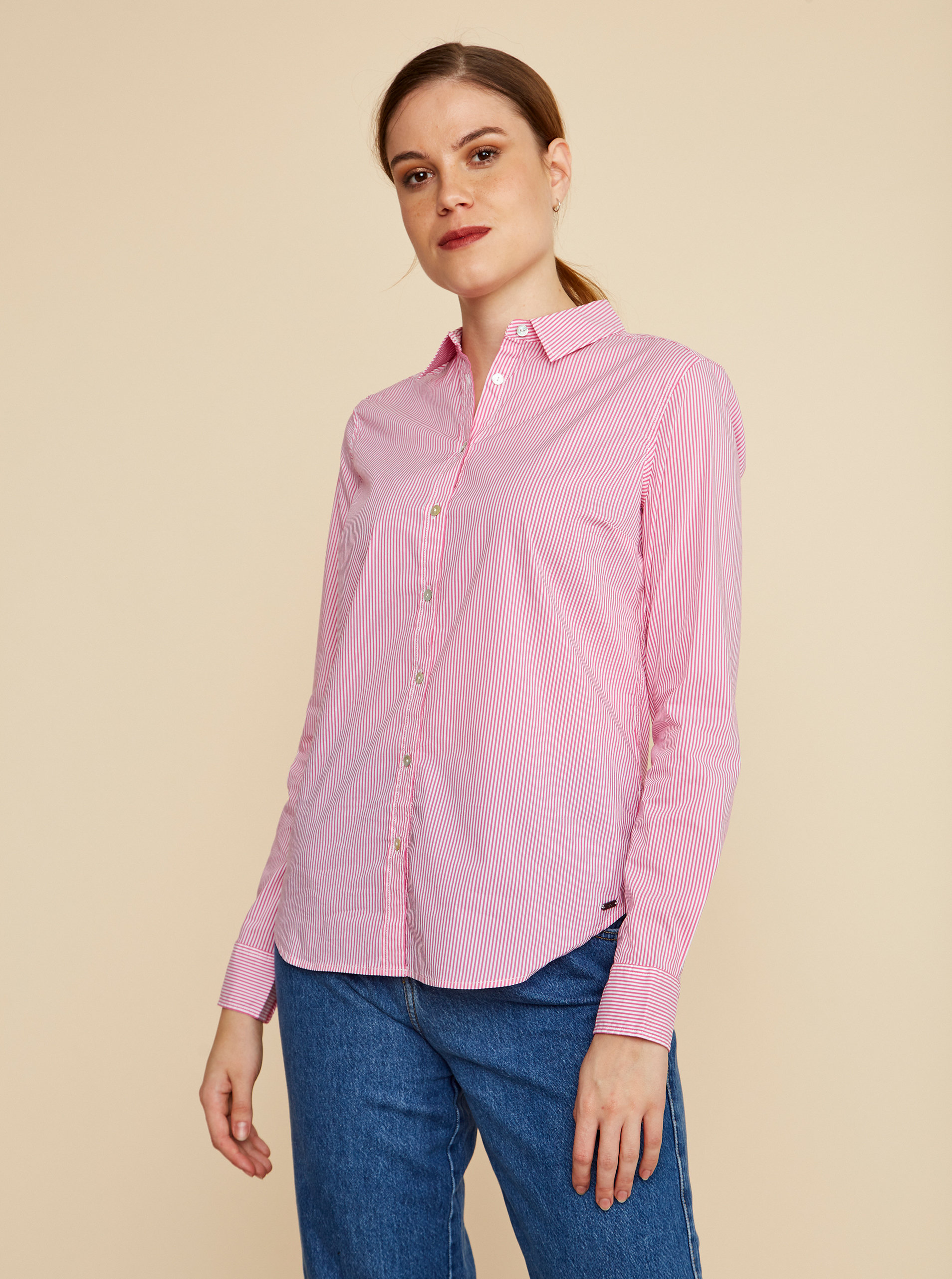 Růžová dámská pruhovaná košile ZOOT Baseline Chloe