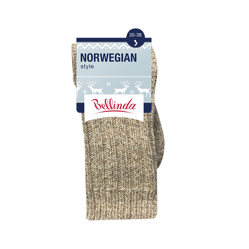 Ponožky NORWEGIAN STYLE SOCKS - Zimní unisex ponožky - béžová