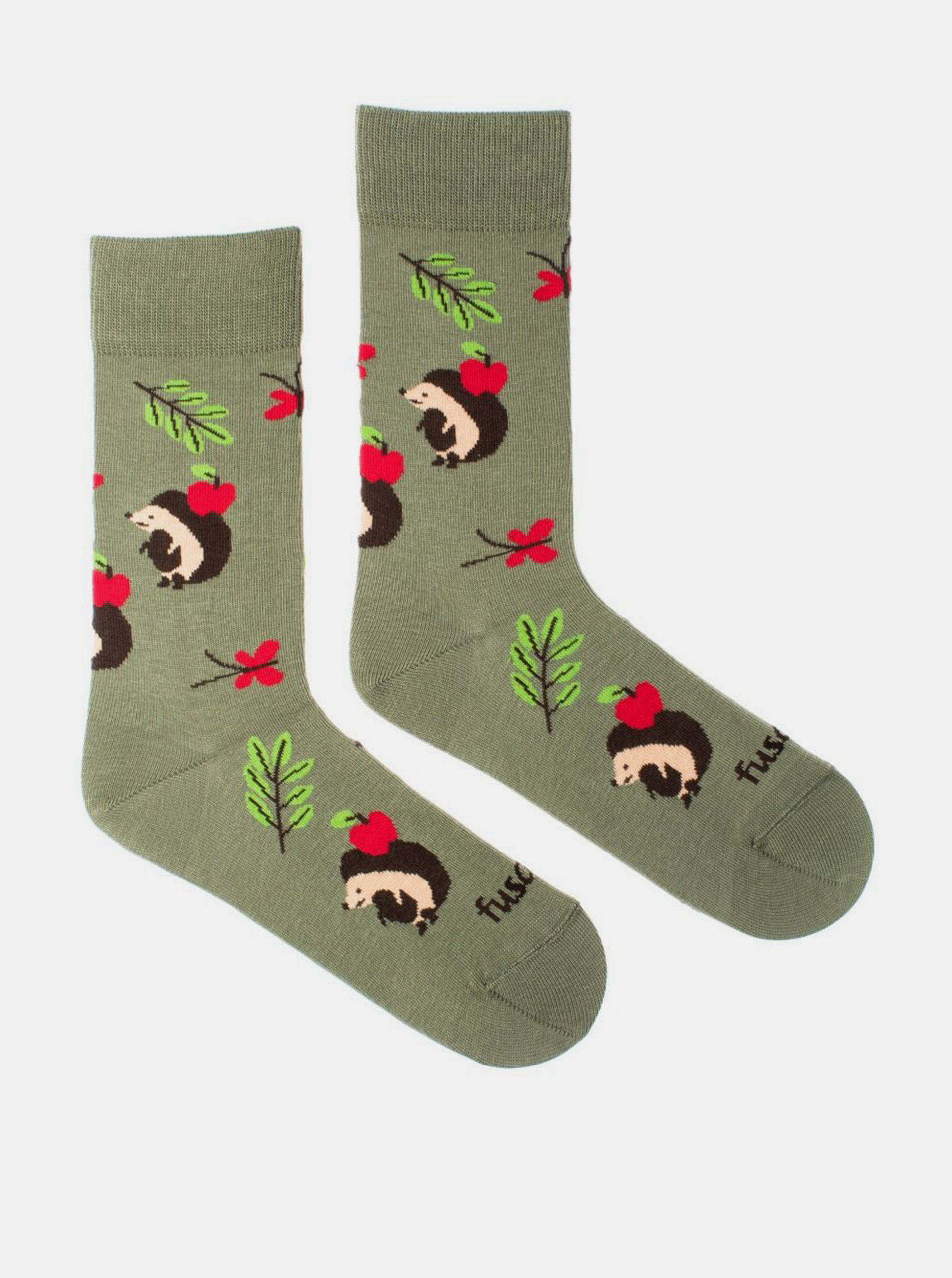 Zelené vzorované ponožky Fusakle Ježek