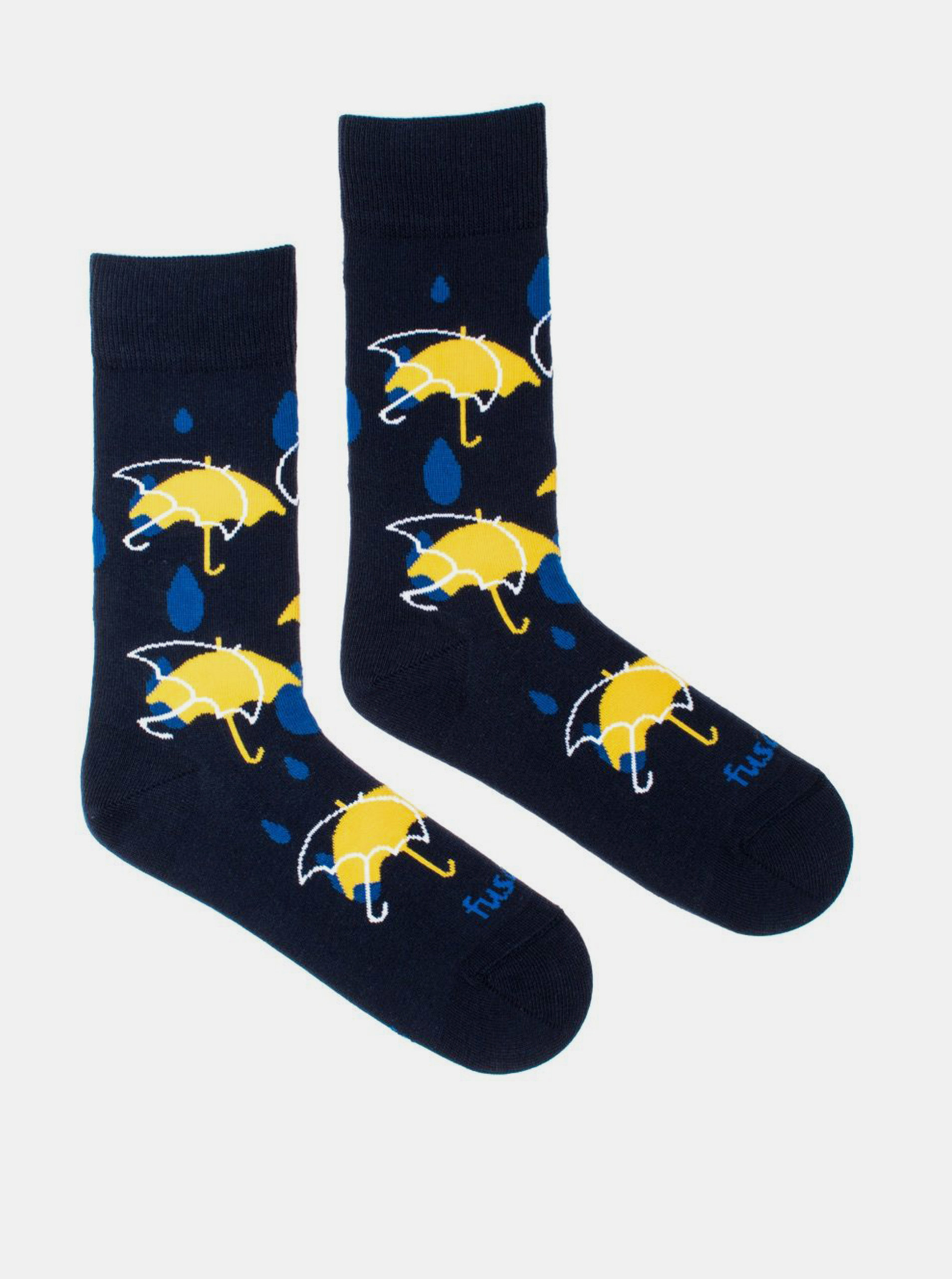 Fotografie Tmavě modré vzorované ponožky Fusakle Podzimní den