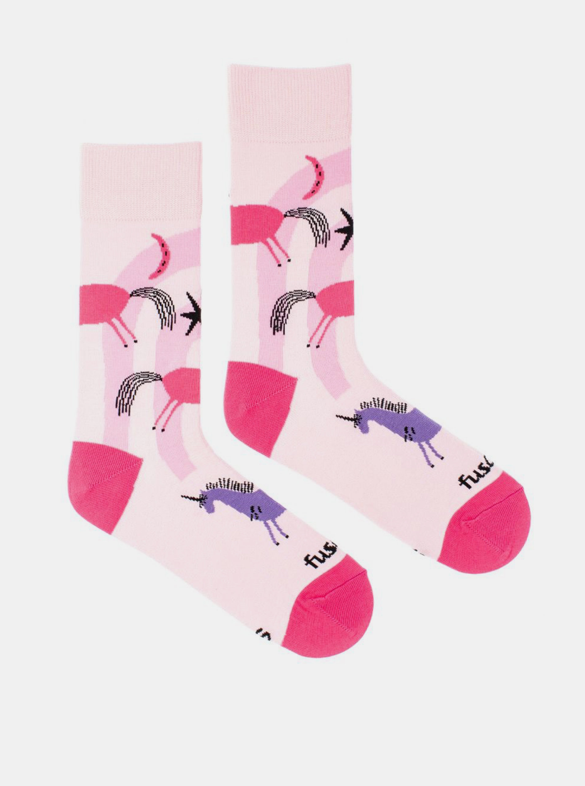 Růžové ponožky Fusakle Jednorožec