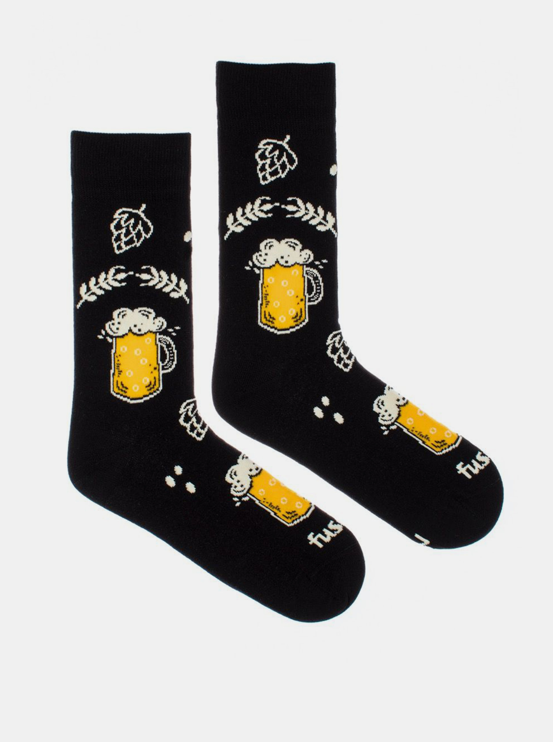 Černé vzorované ponožky Fusakle Chmelová brigáda