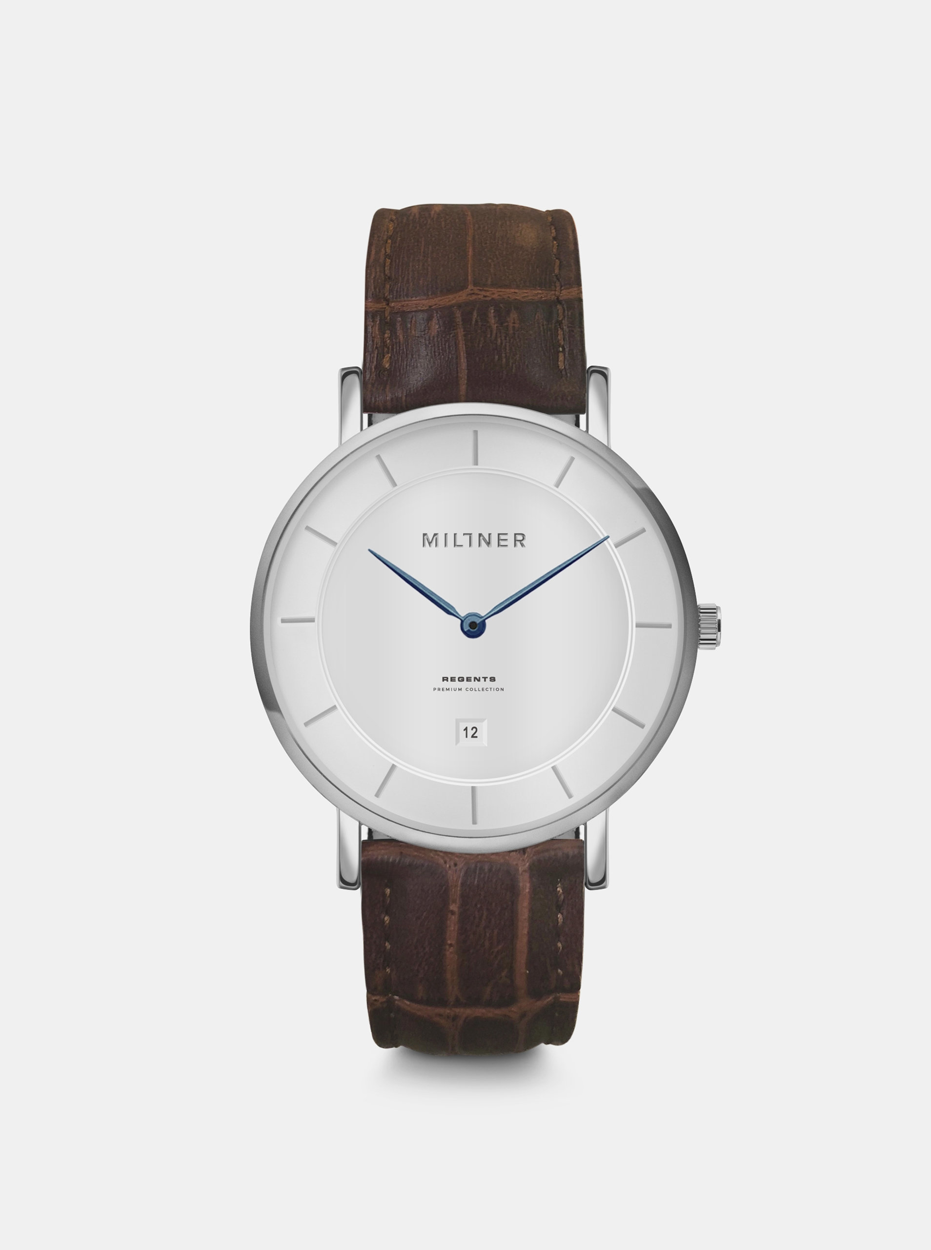 Fotografie Pánské hodinky s hnědým koženým páskem Millner Regents