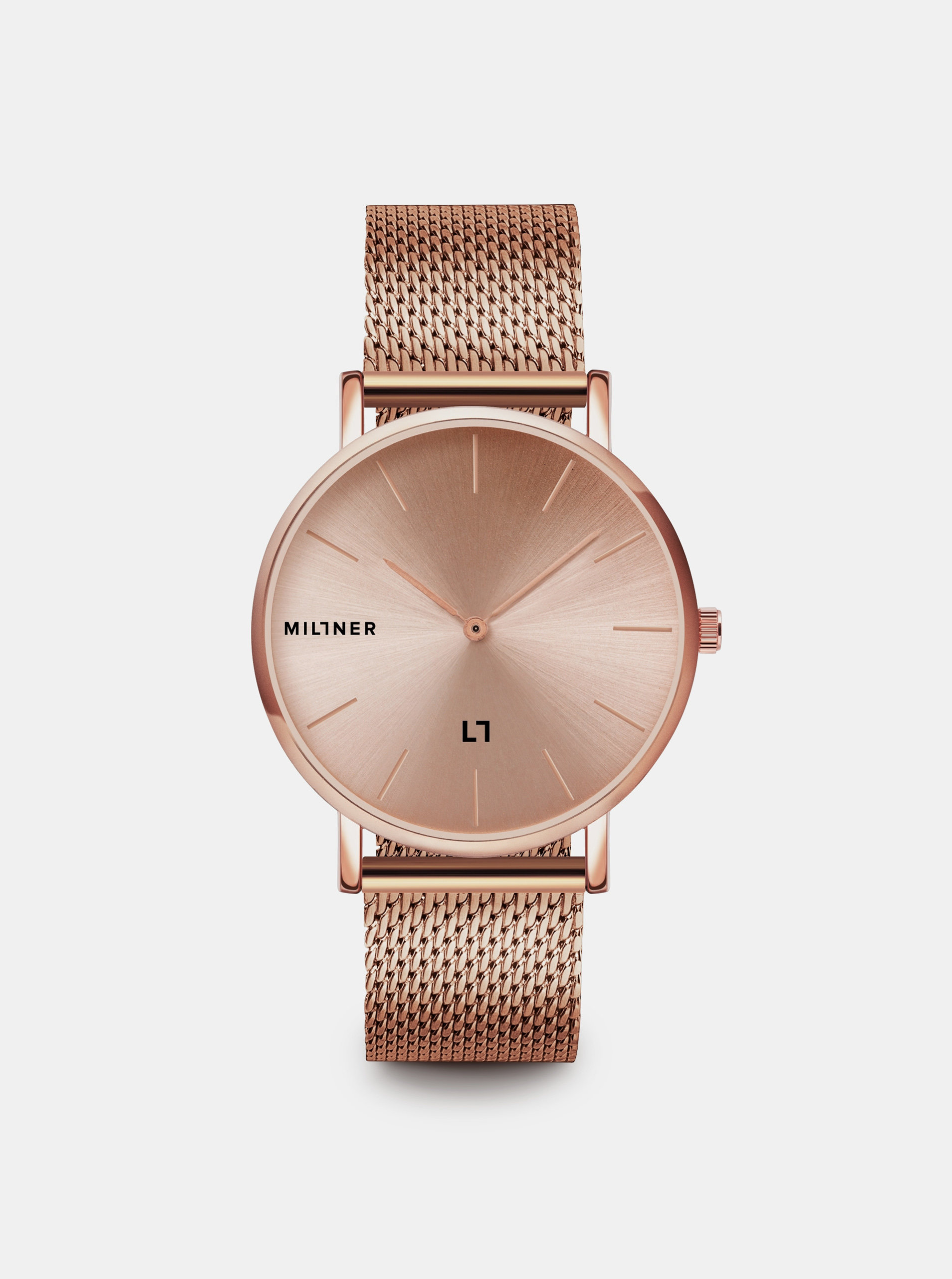 Fotografie Dámské hodinky s nerezovým páskem v růžovozlaté barvě Millner Mayfair