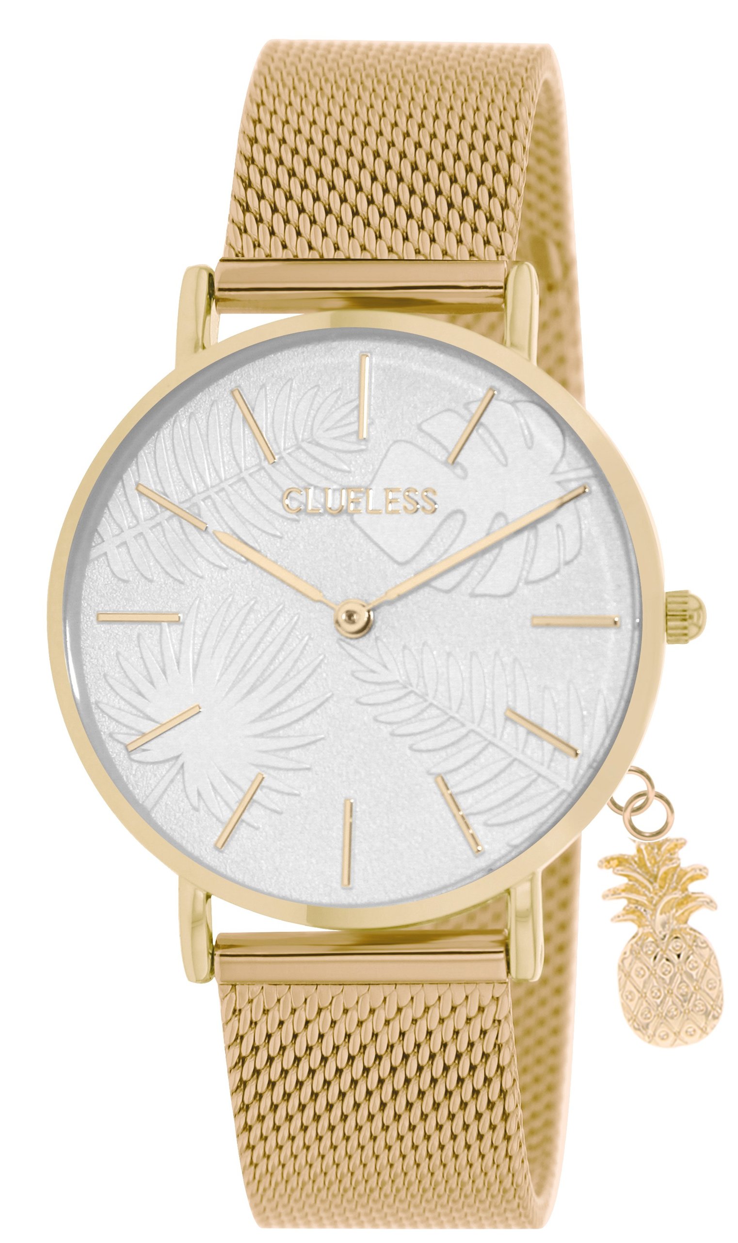 Dámské hodinky s nerezovým páskem v zlaté barvě Clueless