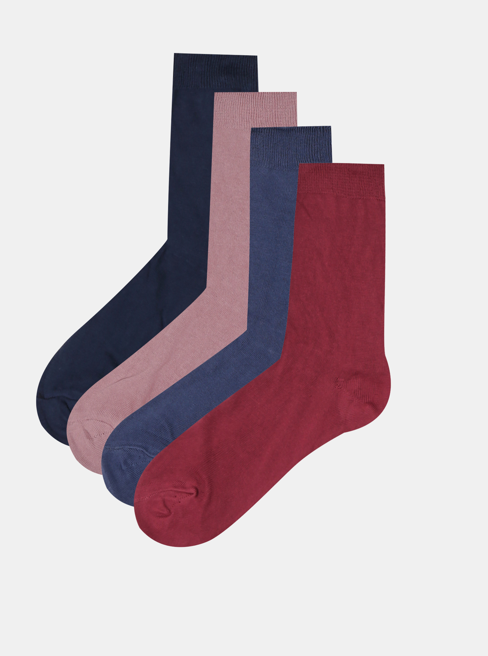 Fotografie Sada čtyř párů dámských ponožek v modré a růžové barvě Something Special