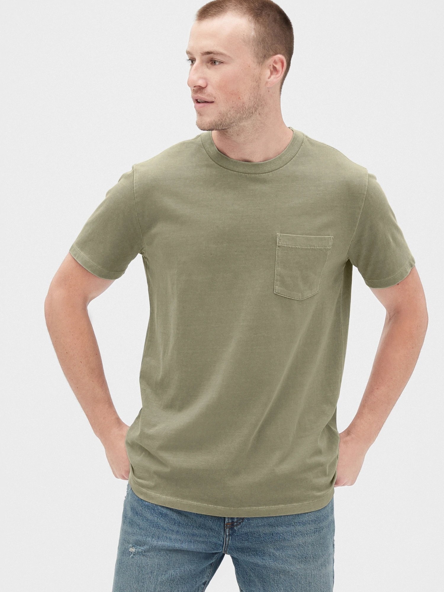 Fotografie Zelené pánské tričko GAP Pocket