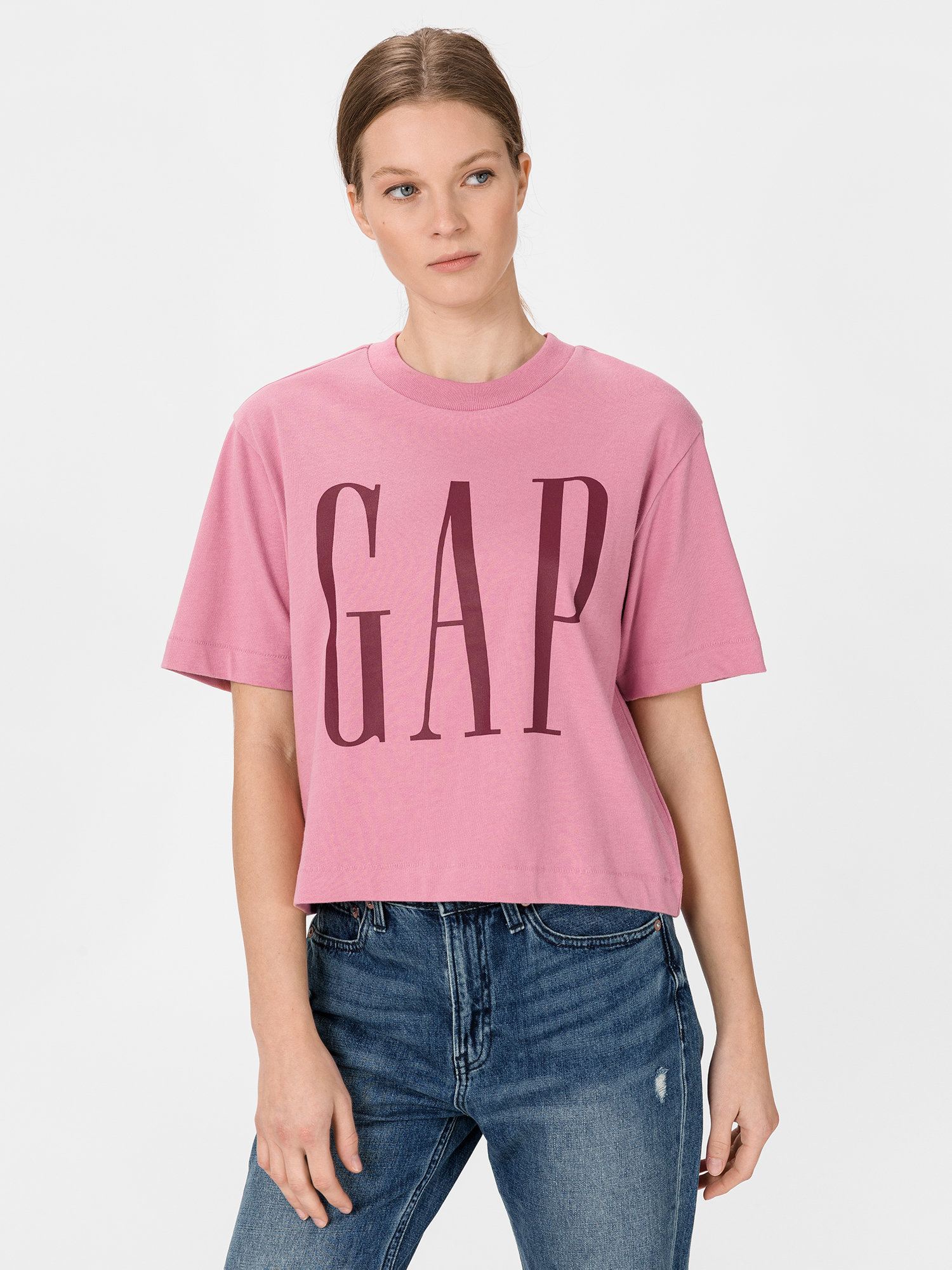 Fotografie Růžové dámské tričko GAP Logo