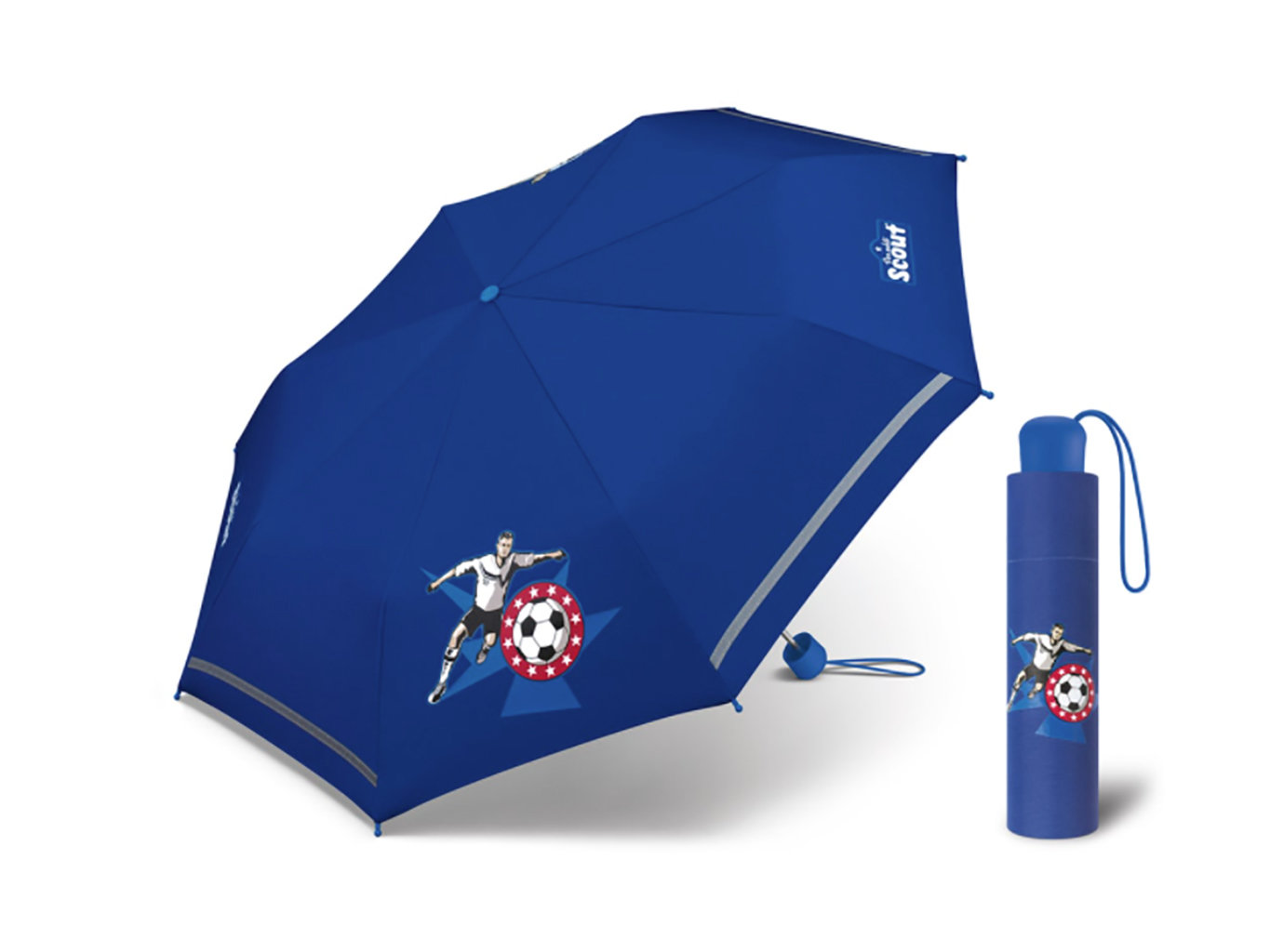 Fotografie Scout FOTBALISTA chlapecký skládací deštník - Modrá