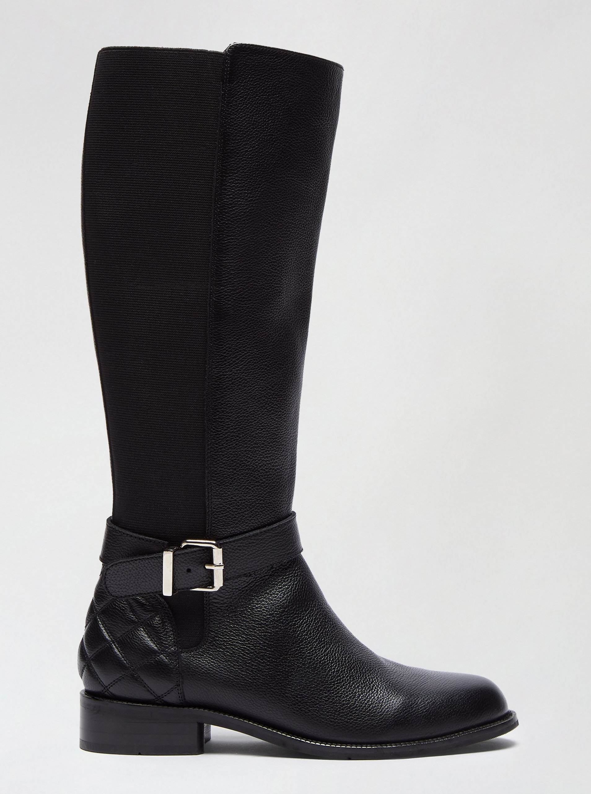 Černé kožené kozačky Dorothy Perkins