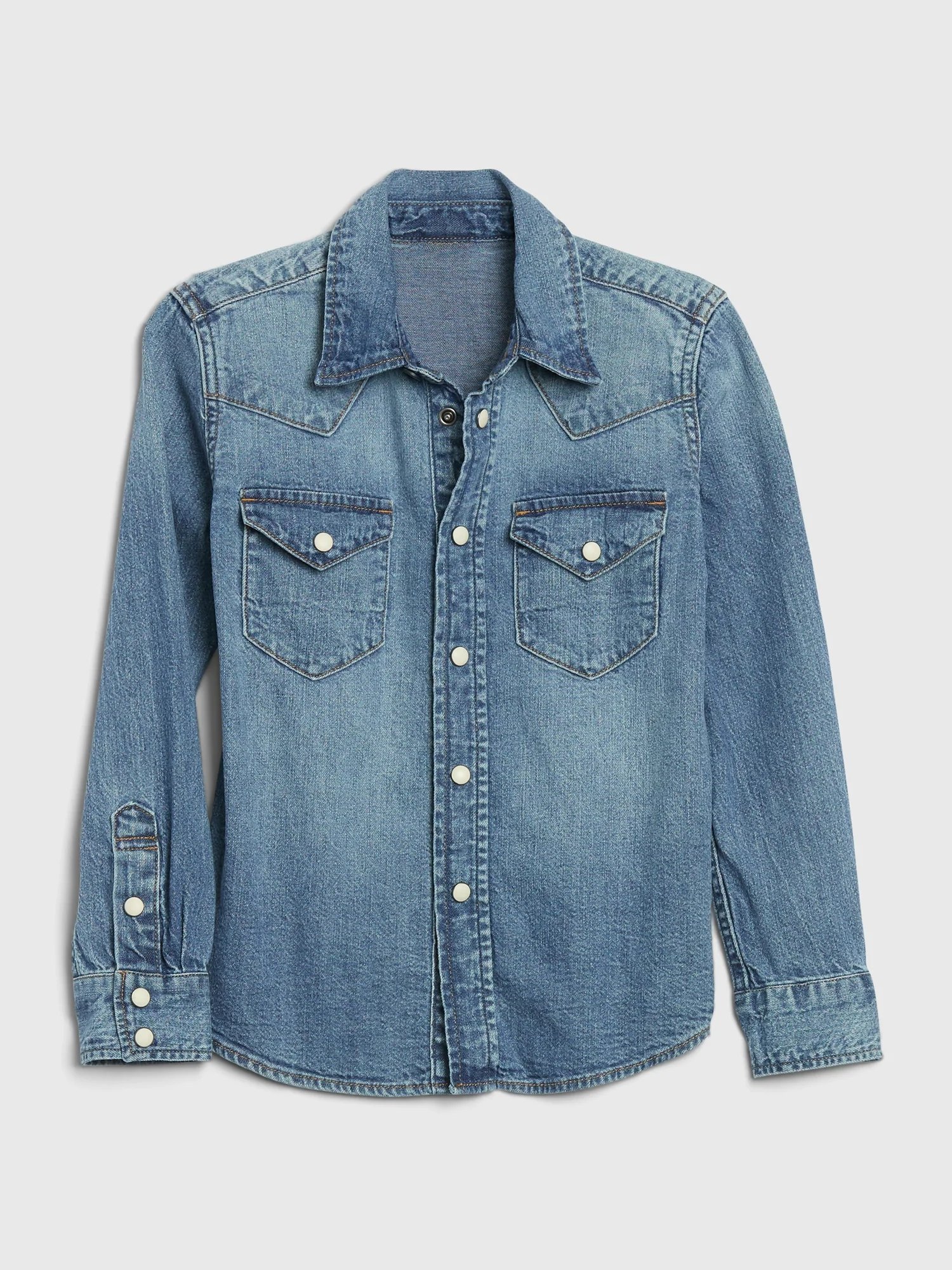 Fotografie Modrá klučičí džínová košile GAP Western