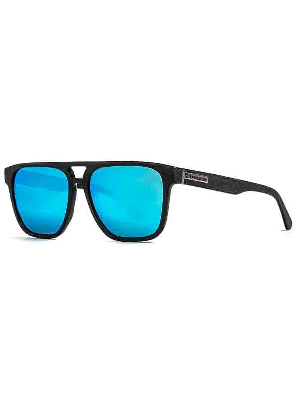 Horsefeathers TRIGGER brushed black/mirror blue sluneční brýle pilotky - černá