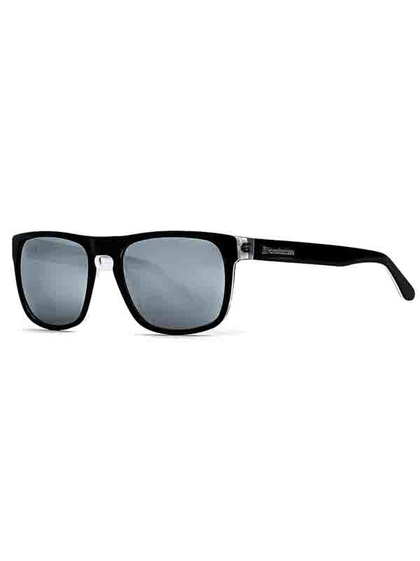 Horsefeathers KEATON gloss black/mirror white sluneční brýle pilotky - černá