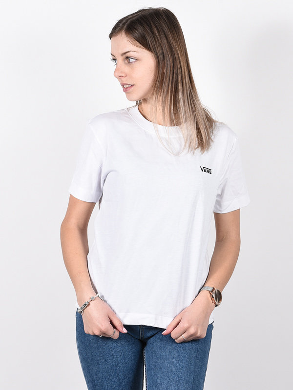 Fotografie Vans JUNIOR V BOXY white dámské triko s krátkým rukávem - bílá
