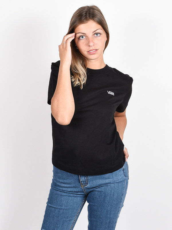 Fotografie Vans JUNIOR V BOXY black dámské triko s krátkým rukávem - černá