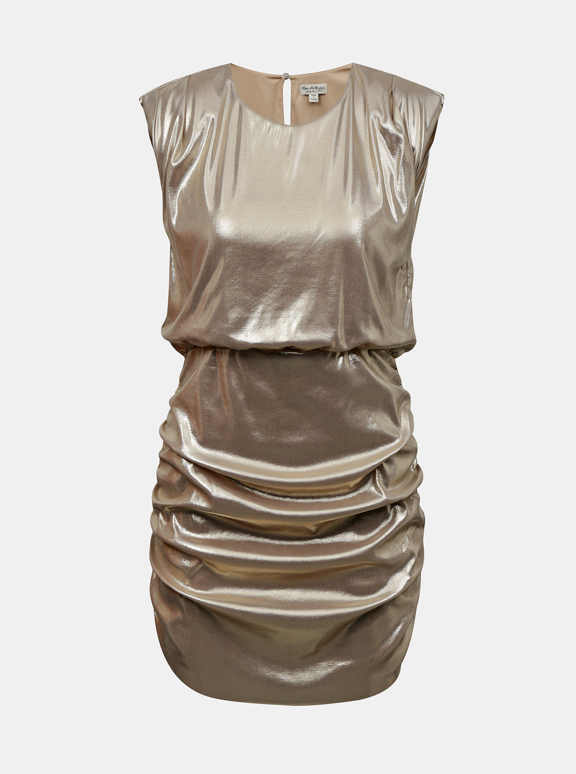 Fotografie Pouzdrové lesklé šaty ve zlaté barvě Miss Selfridge