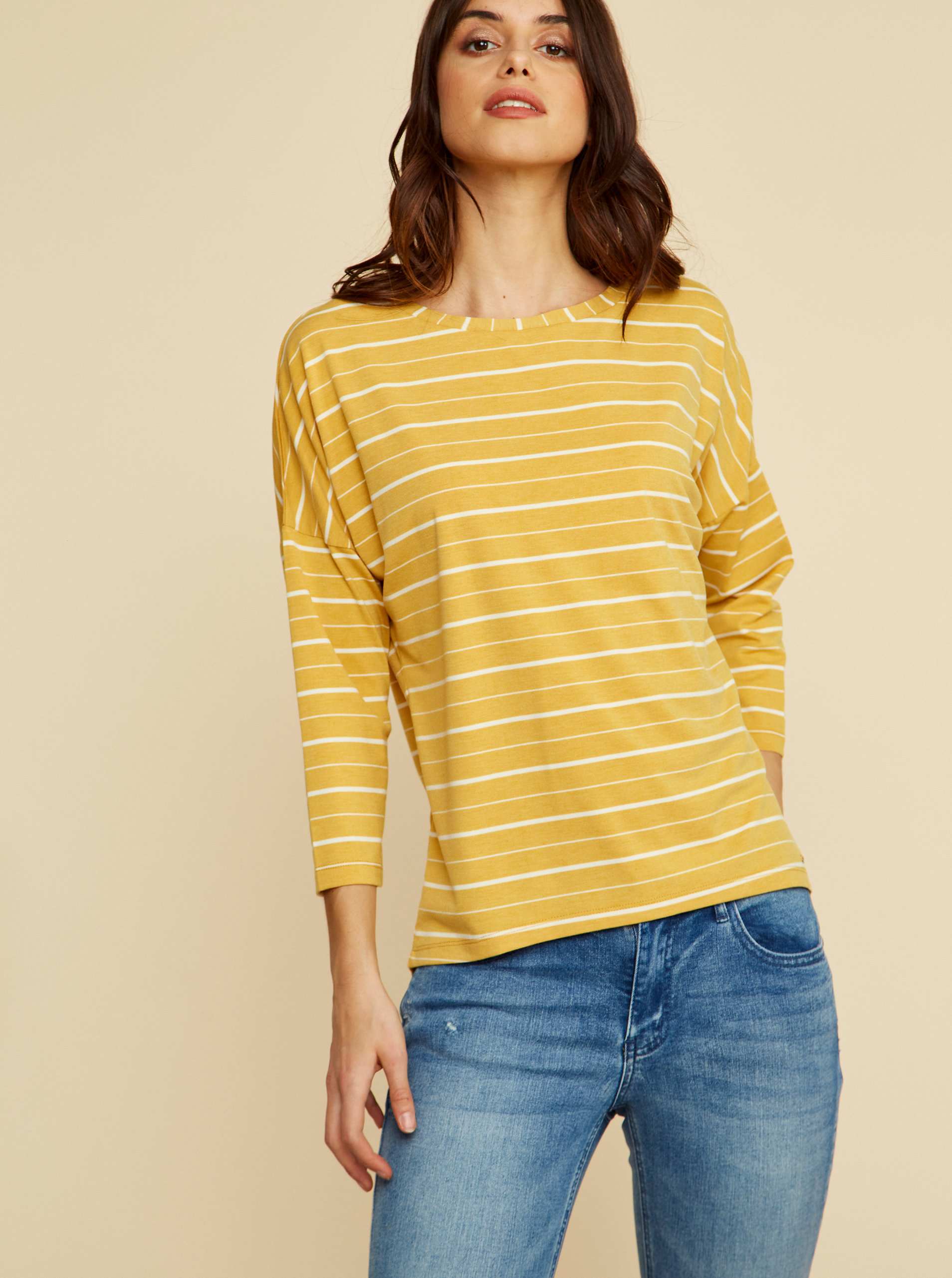 Žluté dámské pruhované tričko ZOOT Kleopatra