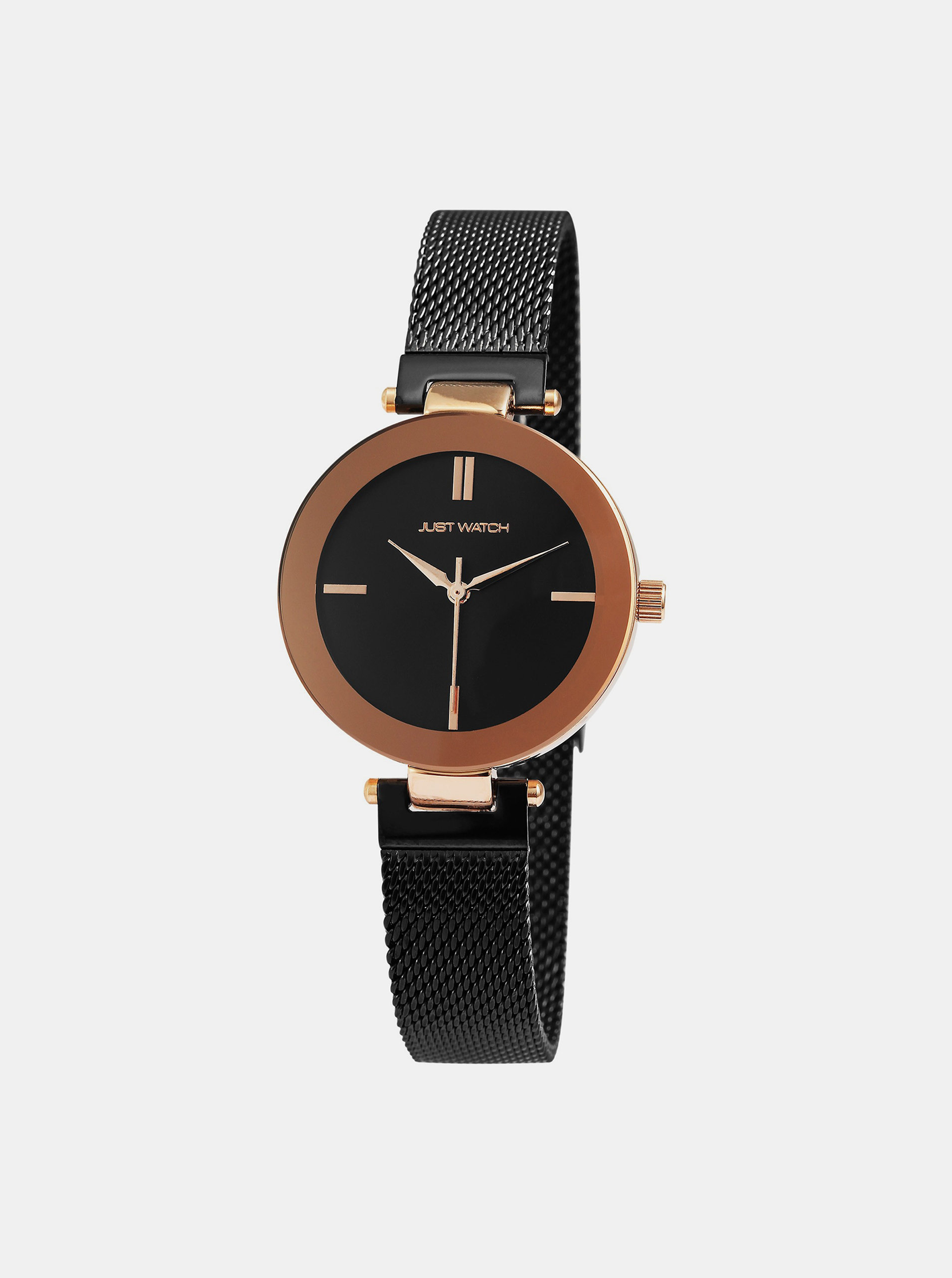 Dámské hodinky s nerezovým páskem v černé barvě Just Watch