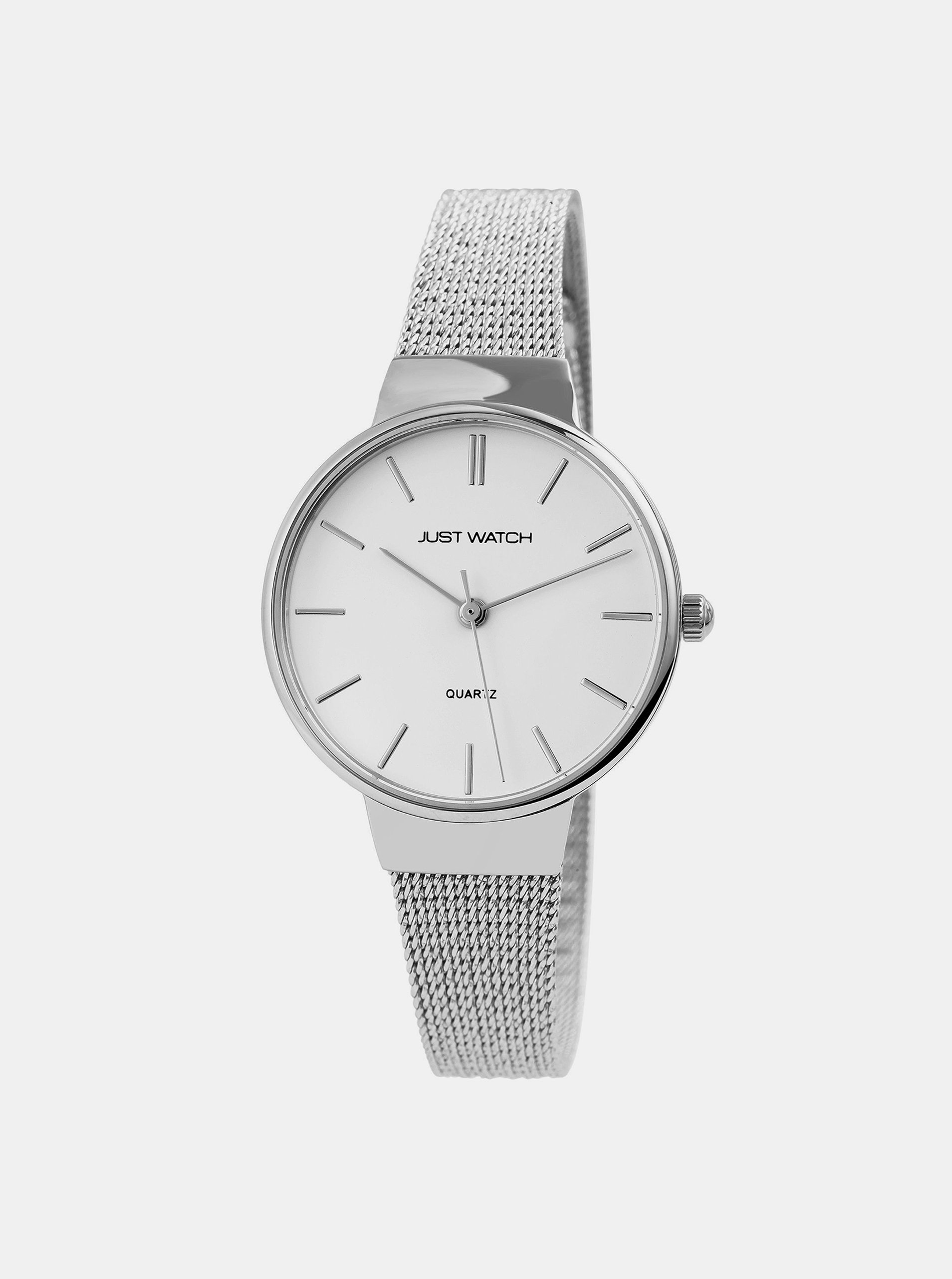 Fotografie Dámské hodinky s nerezovým páskem ve stříbrné barvě Just Watch