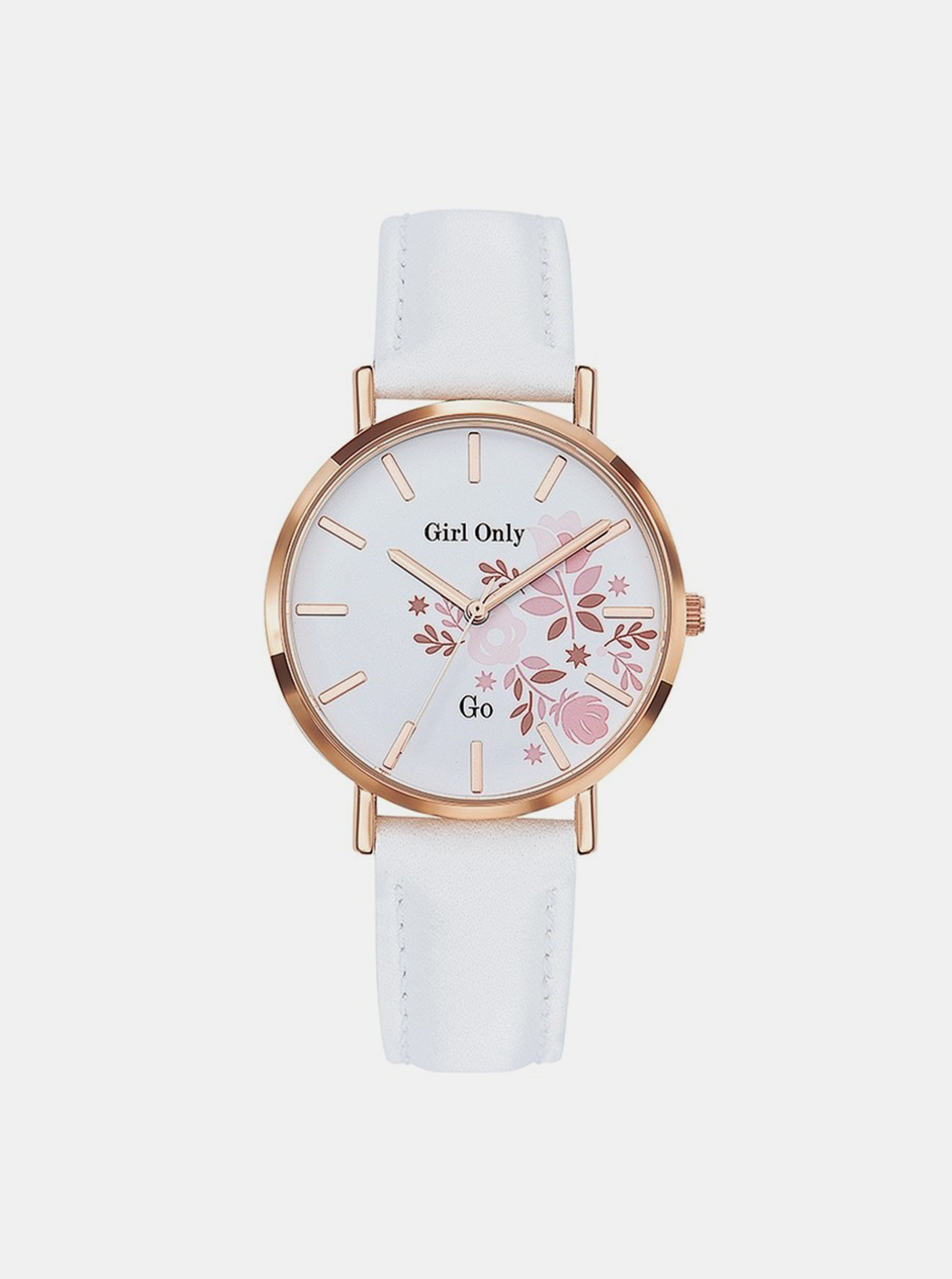 Fotografie Dámské hodinky s bílým koženým páskem Girl Only