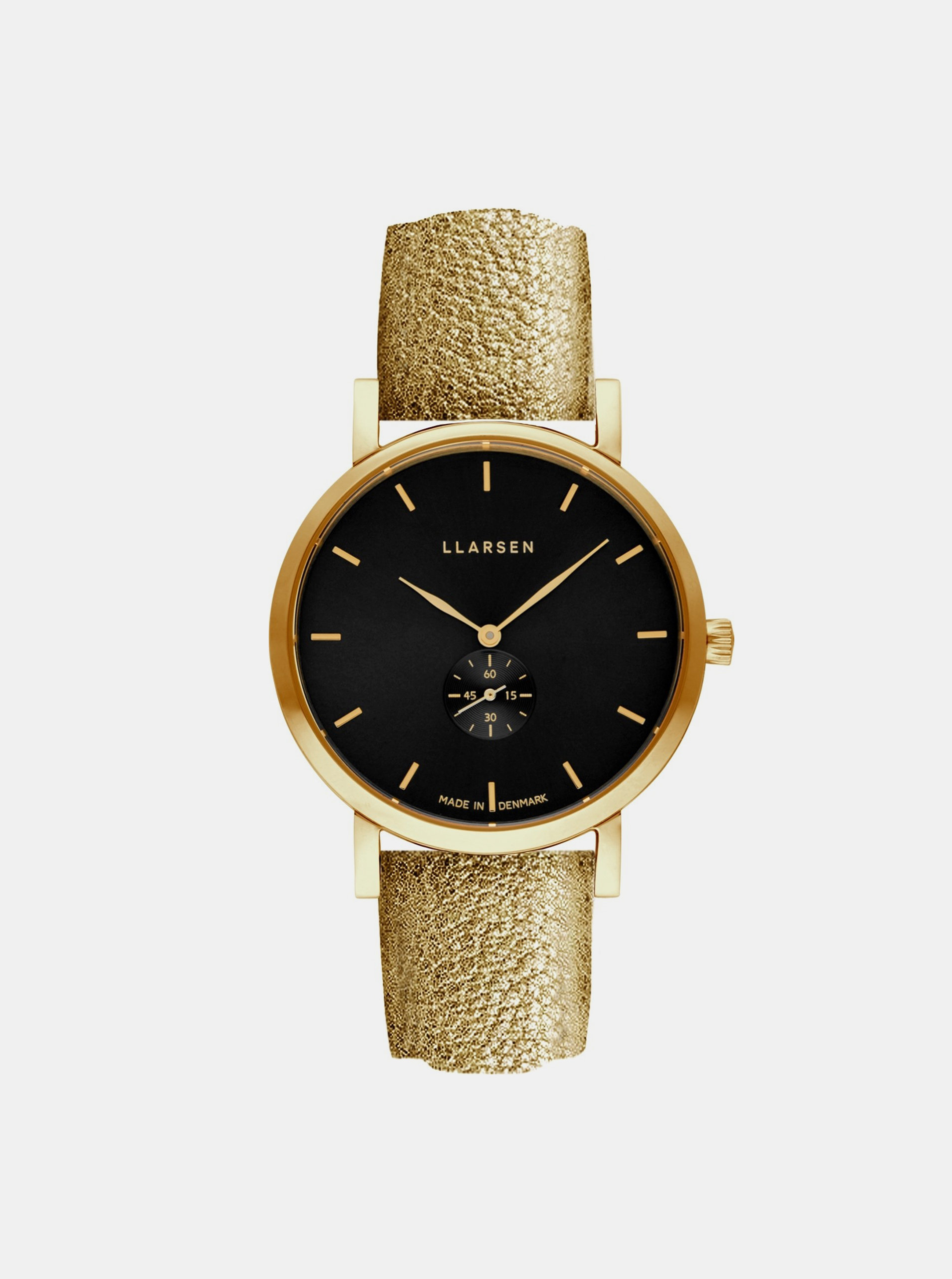 Fotografie Dámské hodinky se zlatým koženým páskem LLarsen
