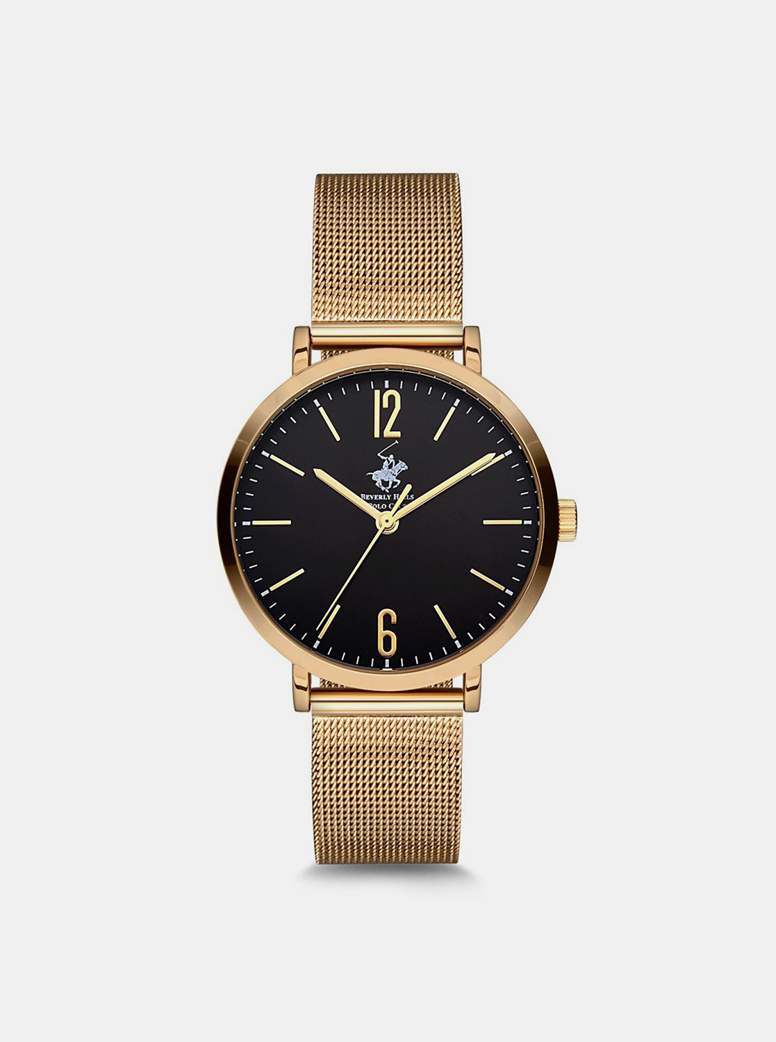 Fotografie Dámské hodinky s nerezovým páskem ve zlaté barvě Beverly Hills Polo Club