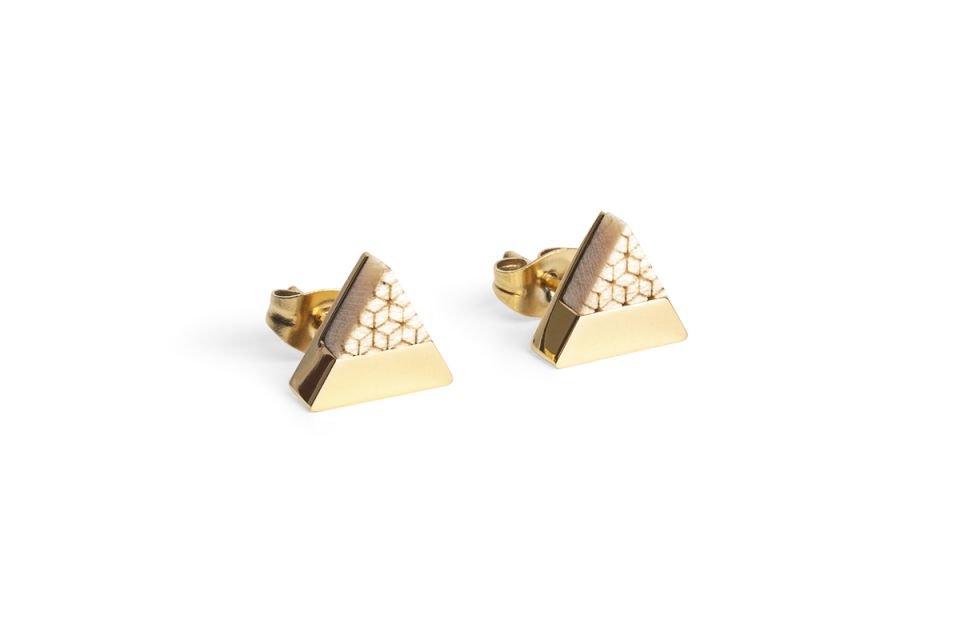 Fotografie Náušnice s dřevěným detailem Virie Earrings Triangle BeWooden