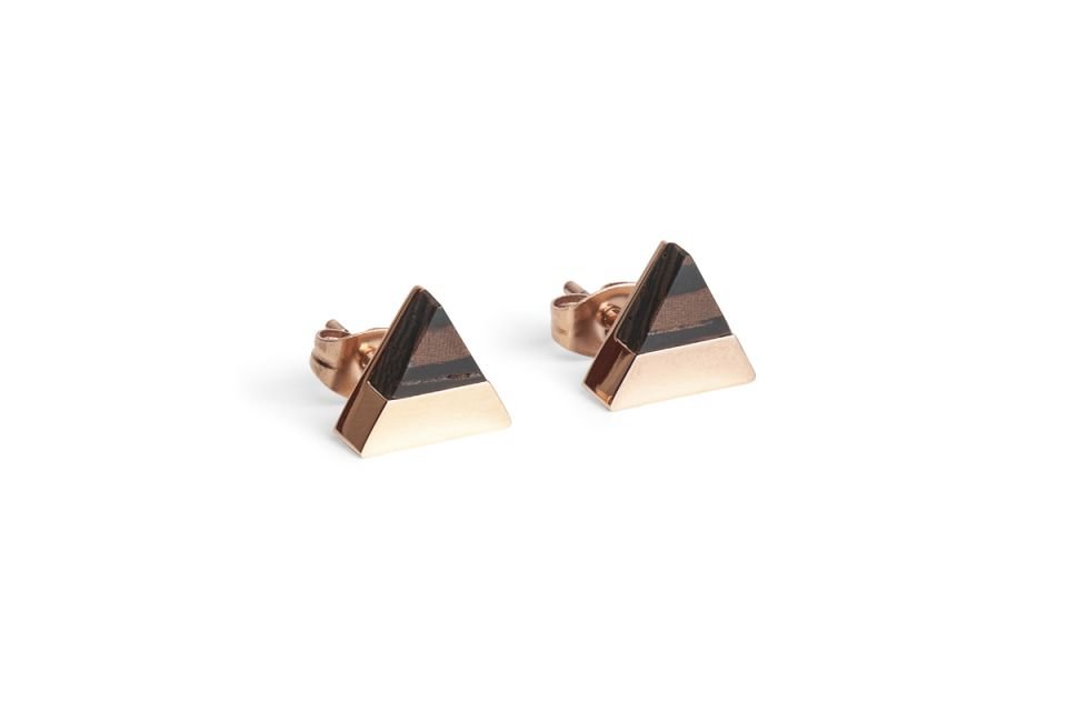 Náušnice s dřevěným detailem Rose Earrings Triangle BeWooden