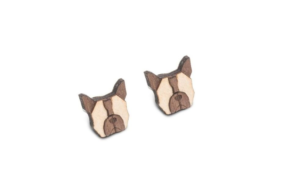 Fotografie Dřevěné náušnice French Bulldog Earrings BeWooden